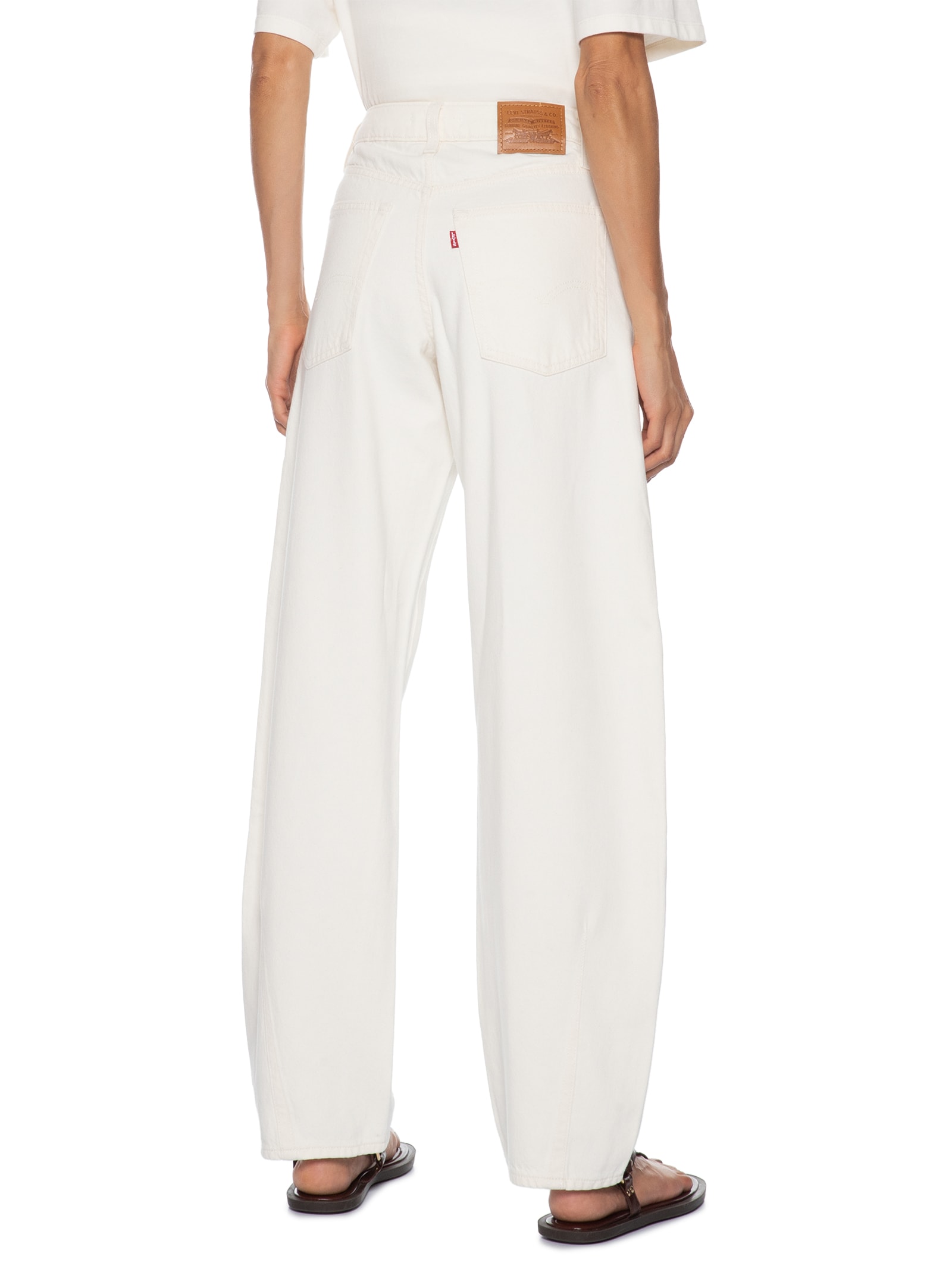 Calça Jeans Feminina Baggy Dad Barrel Branco Levi's