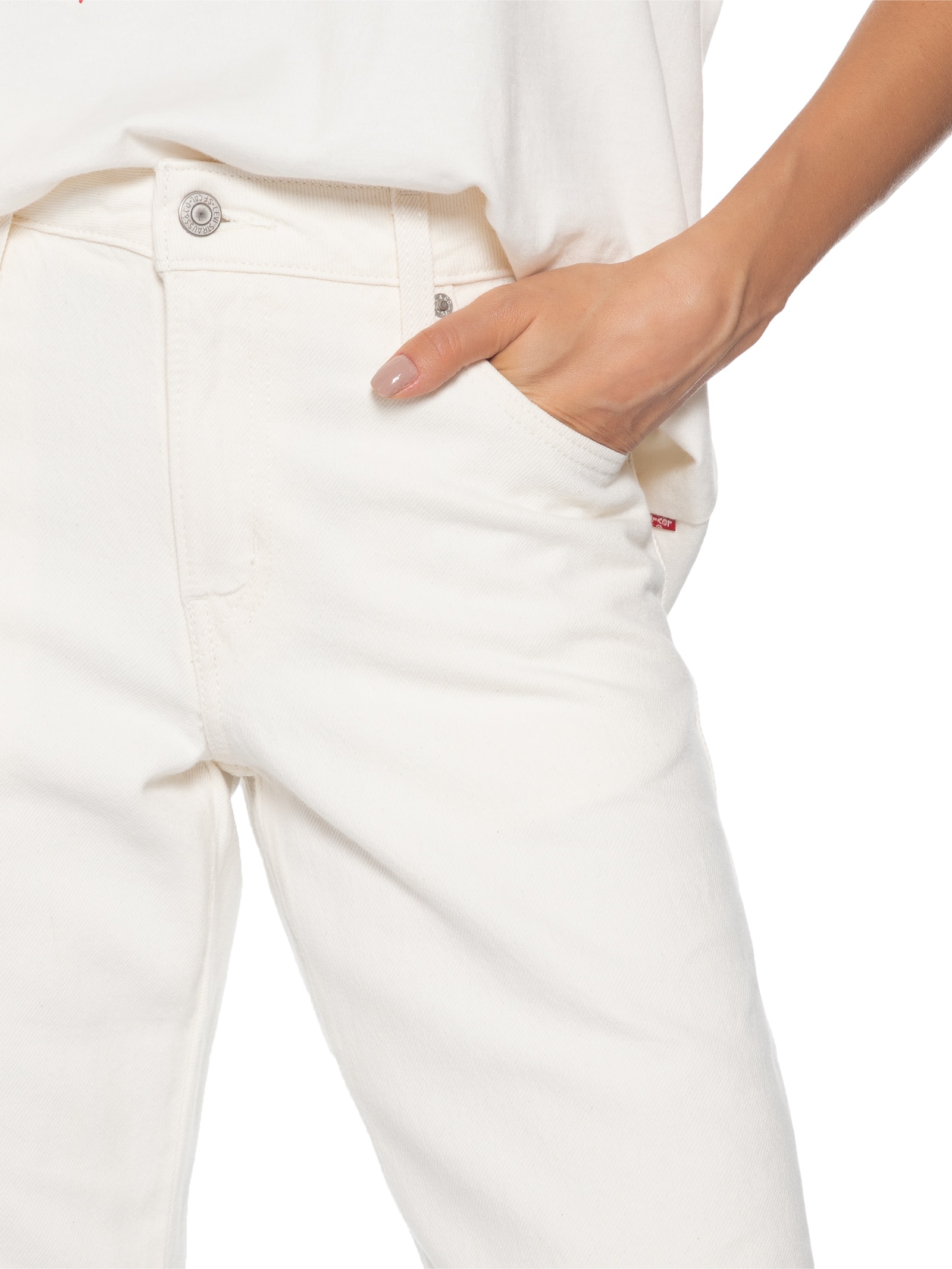 Calça Jeans Feminina Baggy Dad Barrel Branco Levi's