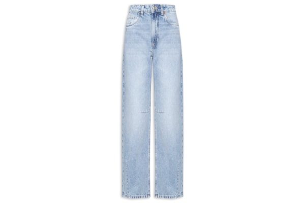 Calça Jeans Feminina Baggy Dirty E Pences - Azul