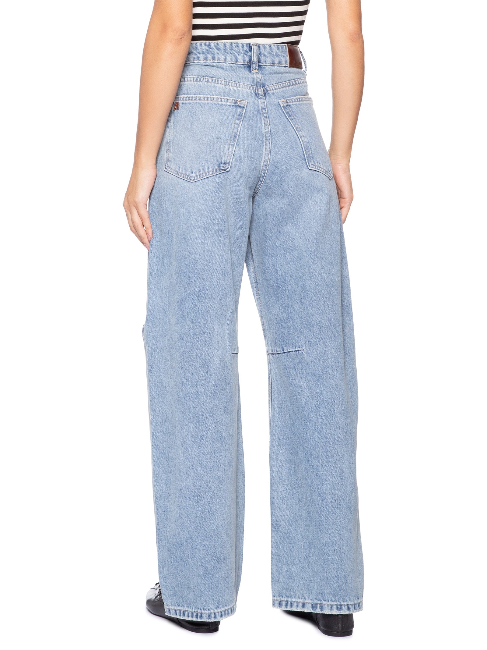 Calça Jeans Feminina Baggy Dirty E Pences Azul Animale Jeans