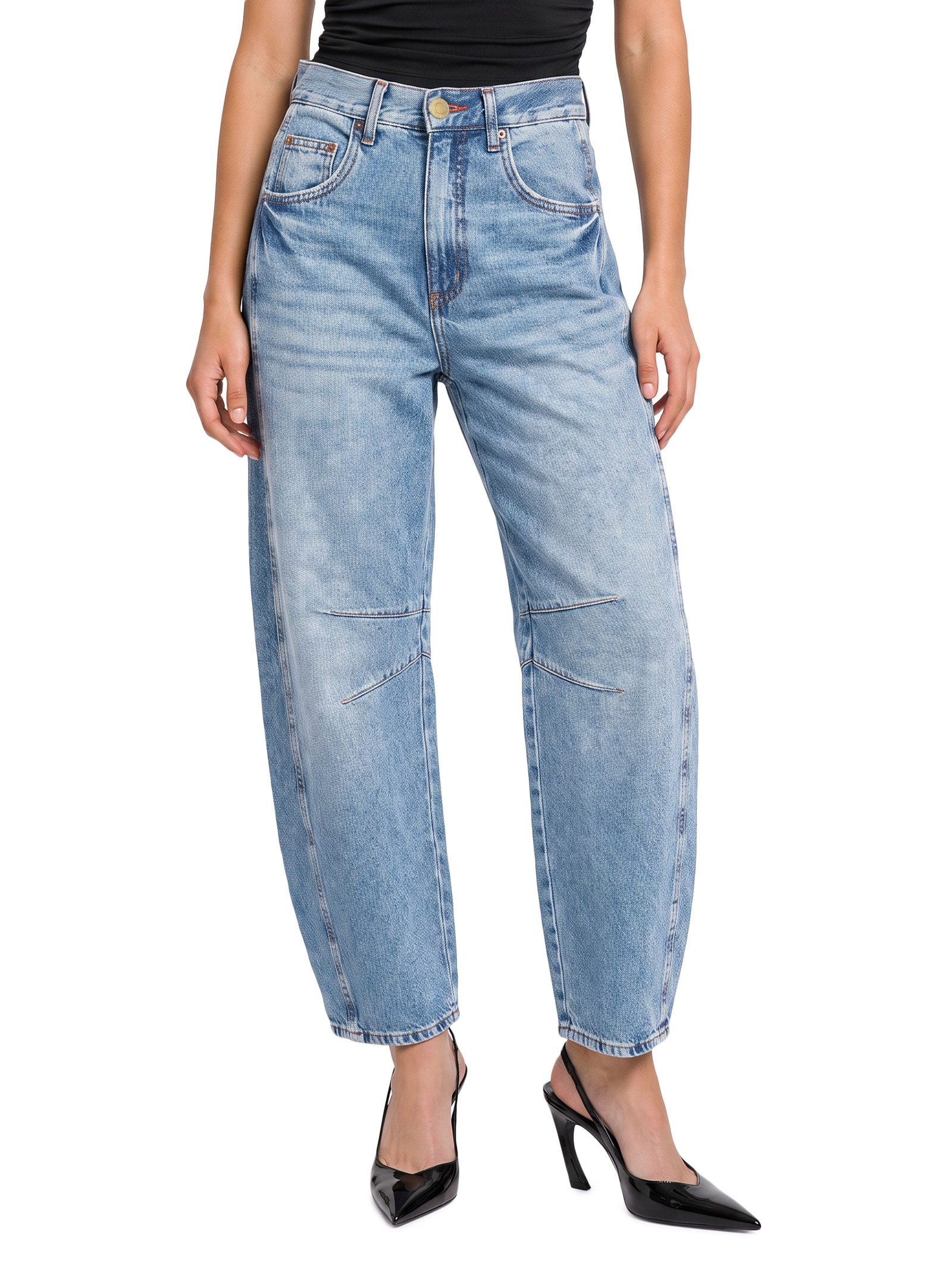 Calça Jeans Feminina Balloon Azul Open