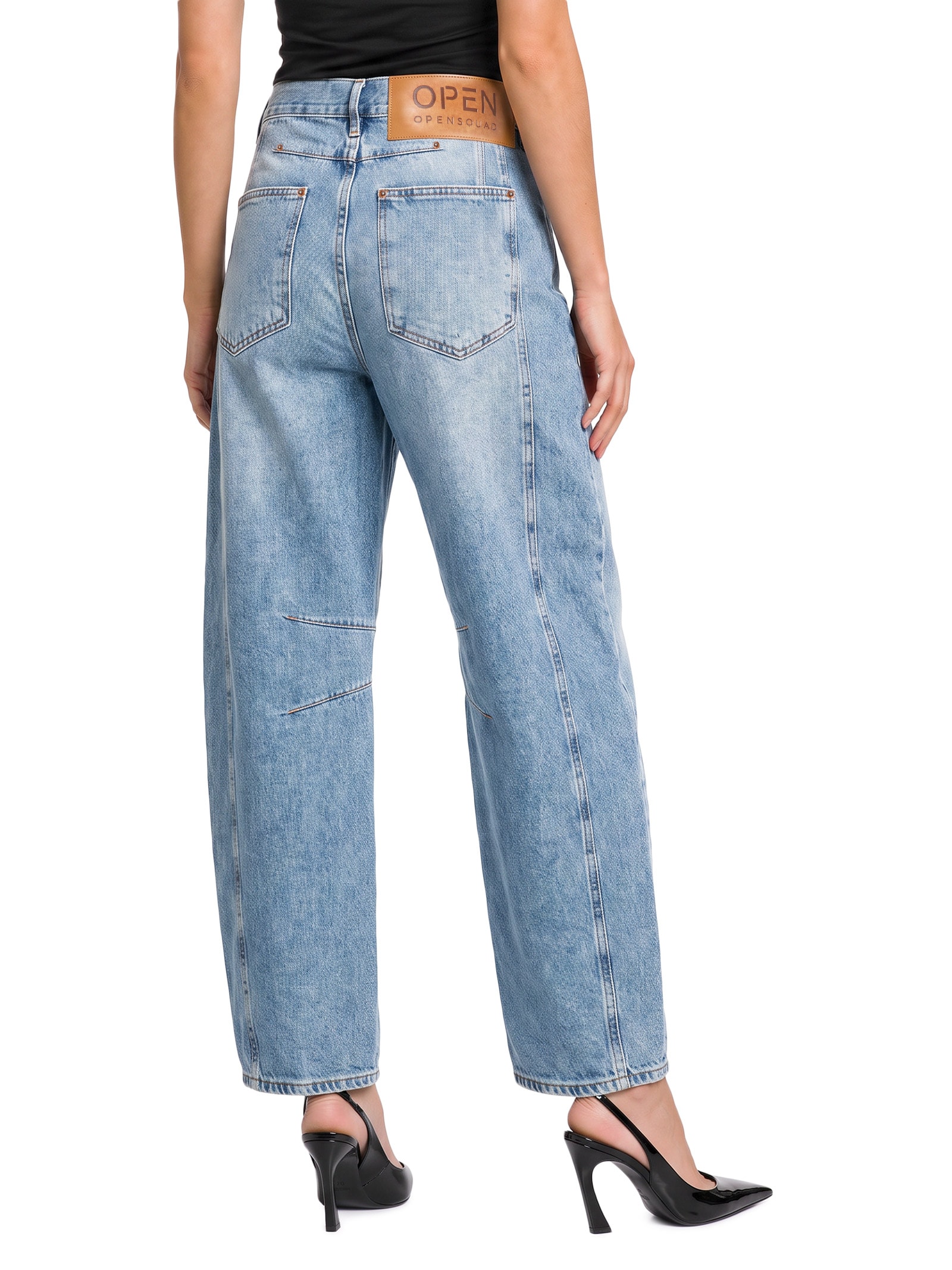 Calça Jeans Feminina Balloon Azul Open