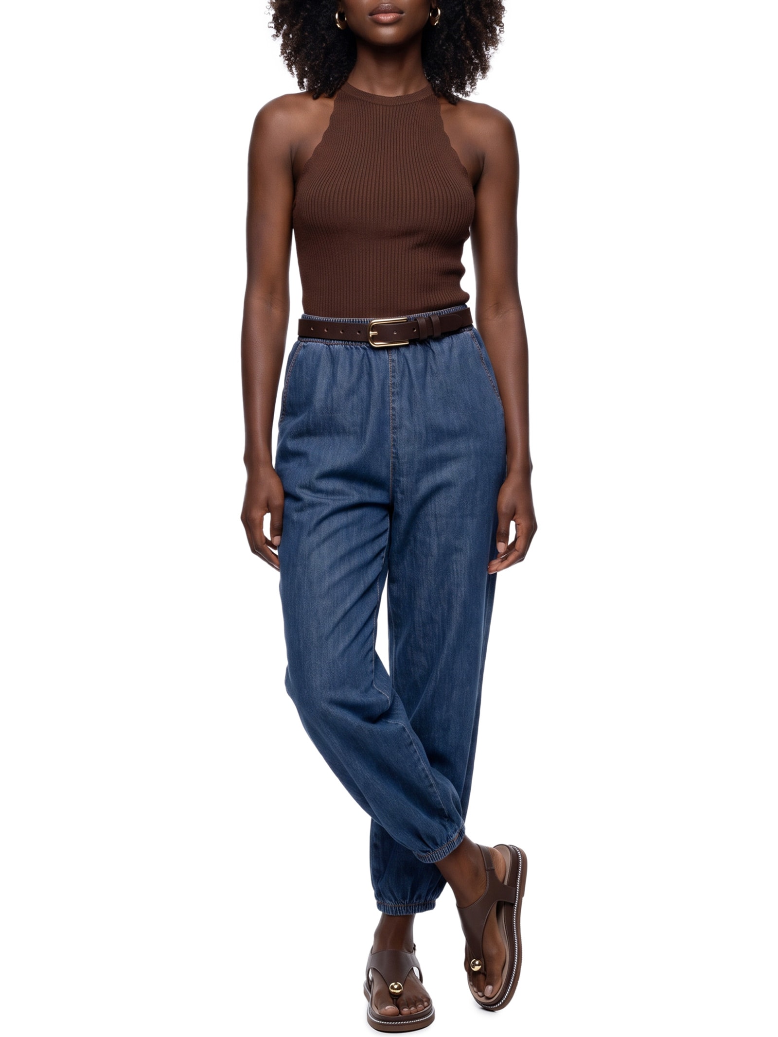 Calça Jeans Feminina Balloon Azul Cantão