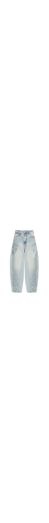 Calça Jeans Feminina Balloon Maxi Cintura Média - Azul