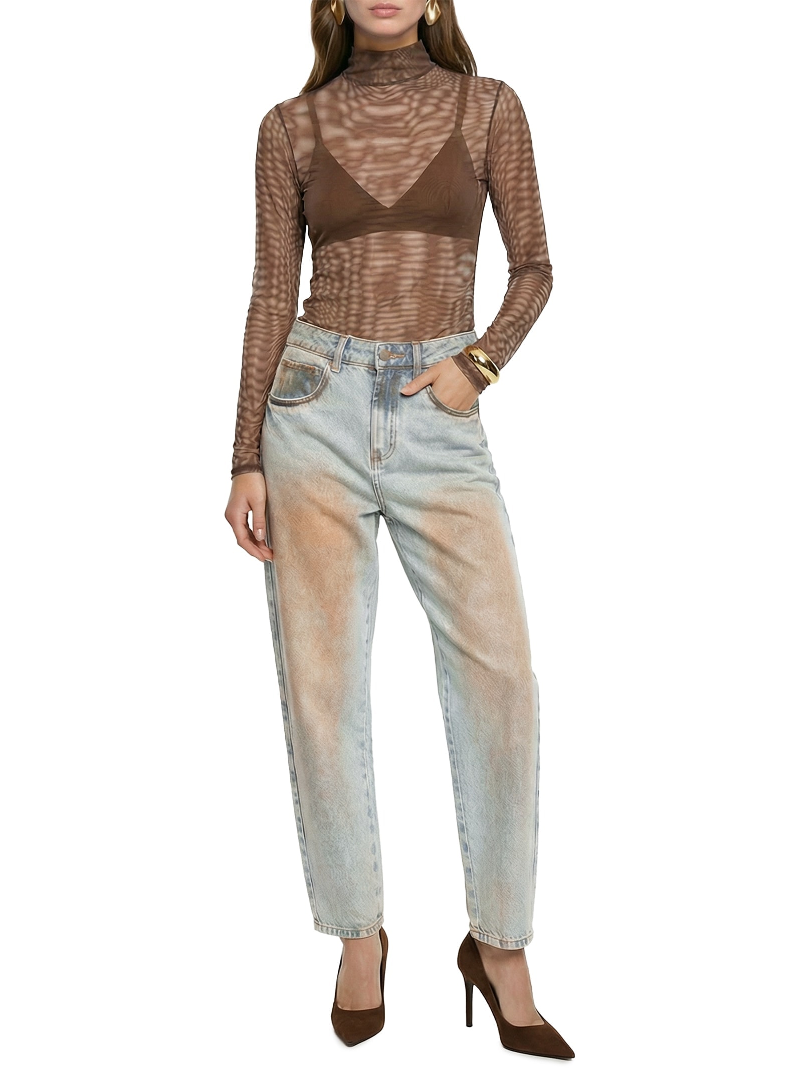 Calça Jeans Feminina Balloon Super High Azul Lança Perfume