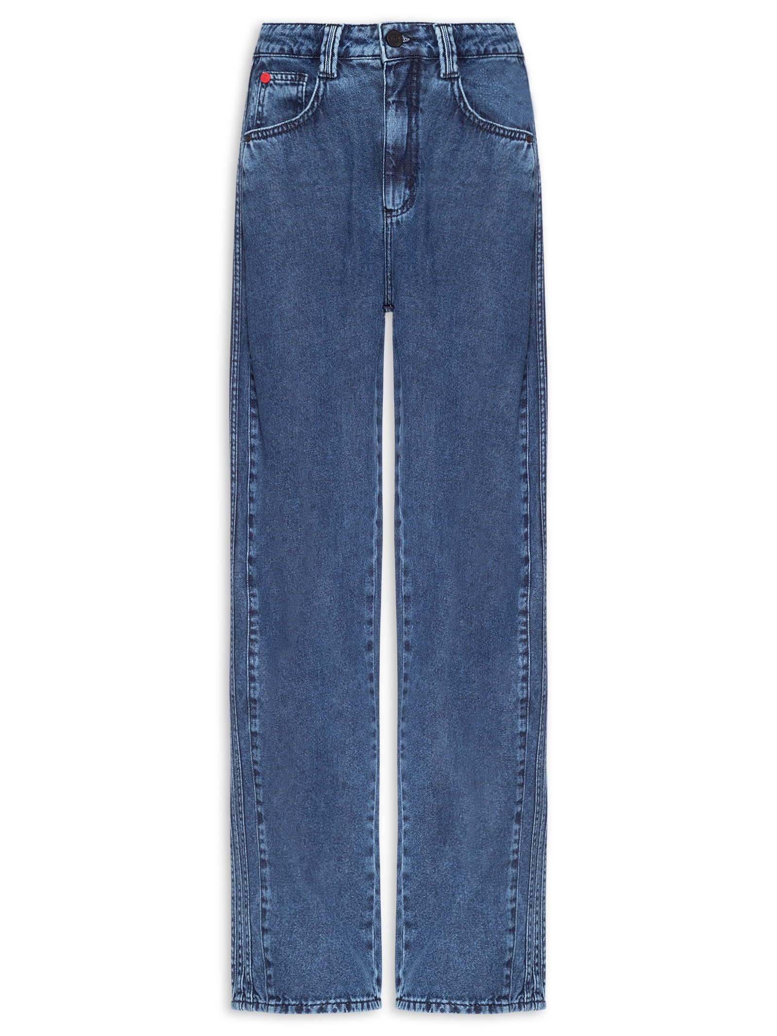 Calça Jeans Feminina Barrel Azul Forum + Adidas