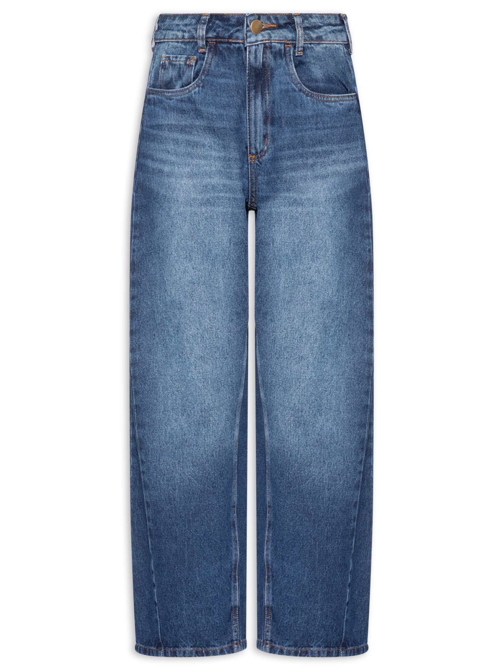 Calça Jeans Feminina Barrel Azul Market 33