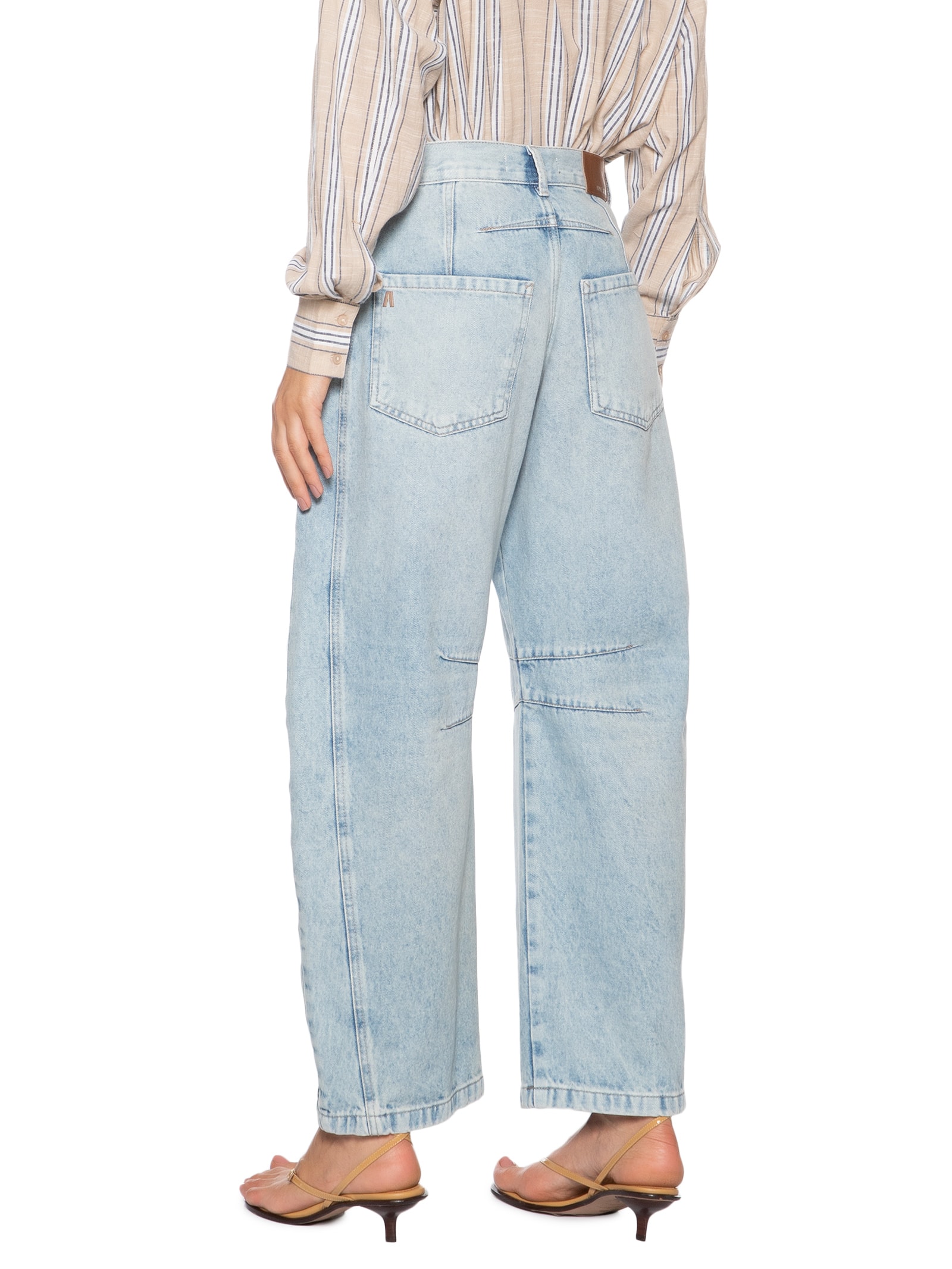 Calça Jeans Feminina Barrel Com Pence Azul Animale Jeans