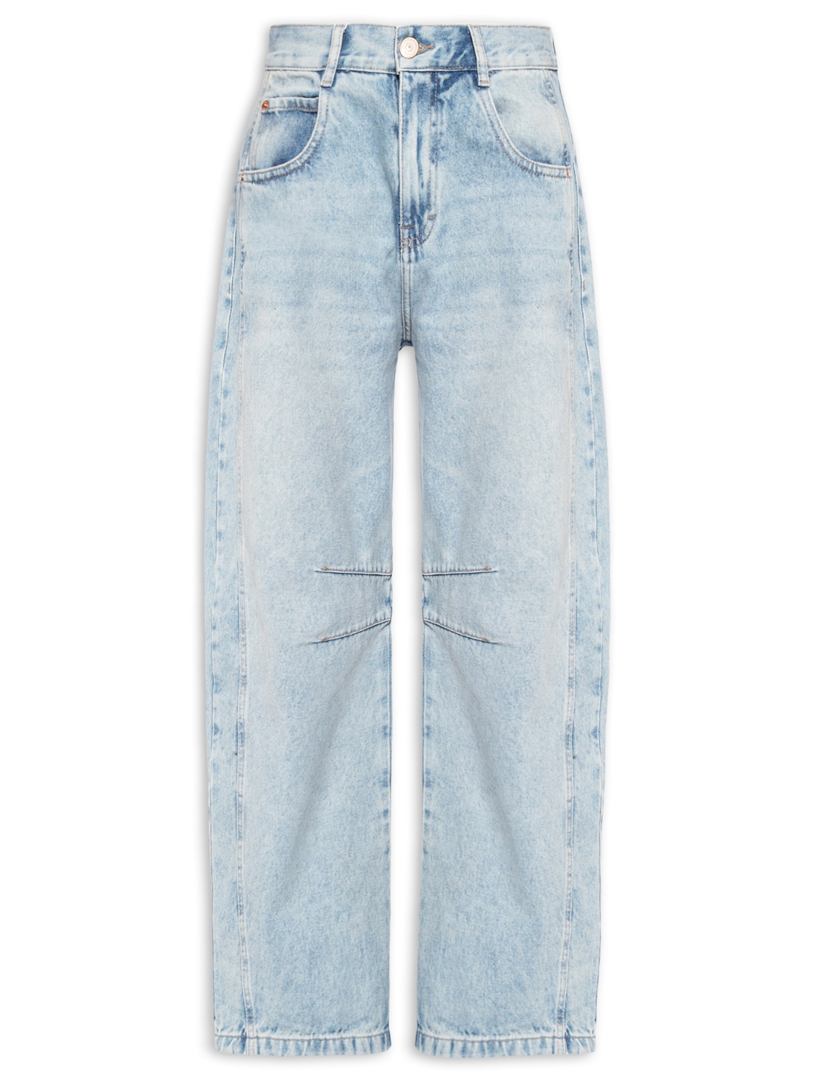 Calça Jeans Feminina Barrel Com Pence Azul Animale Jeans