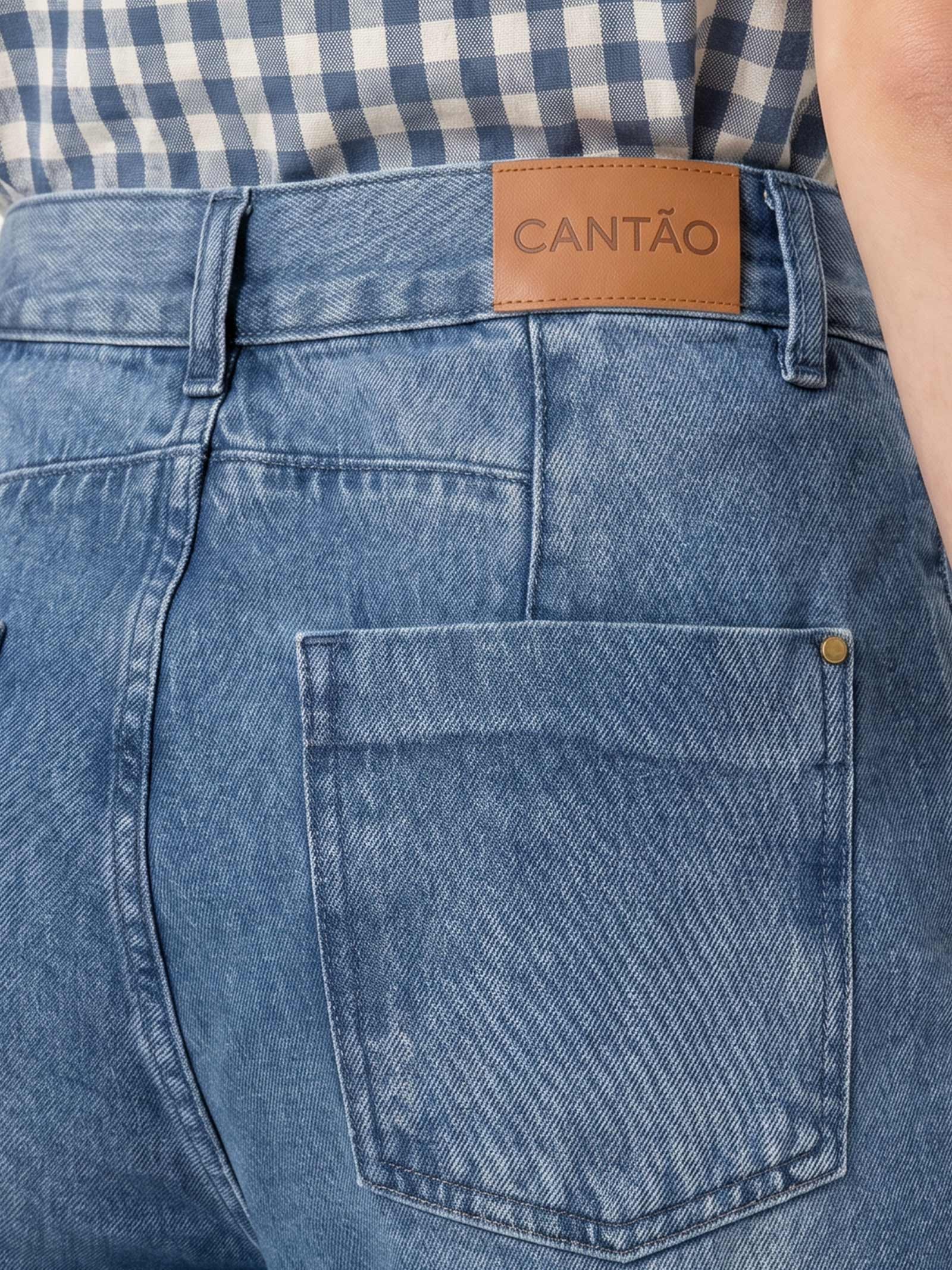 Calça Jeans Feminina Barrel Novolhar Azul Cantão