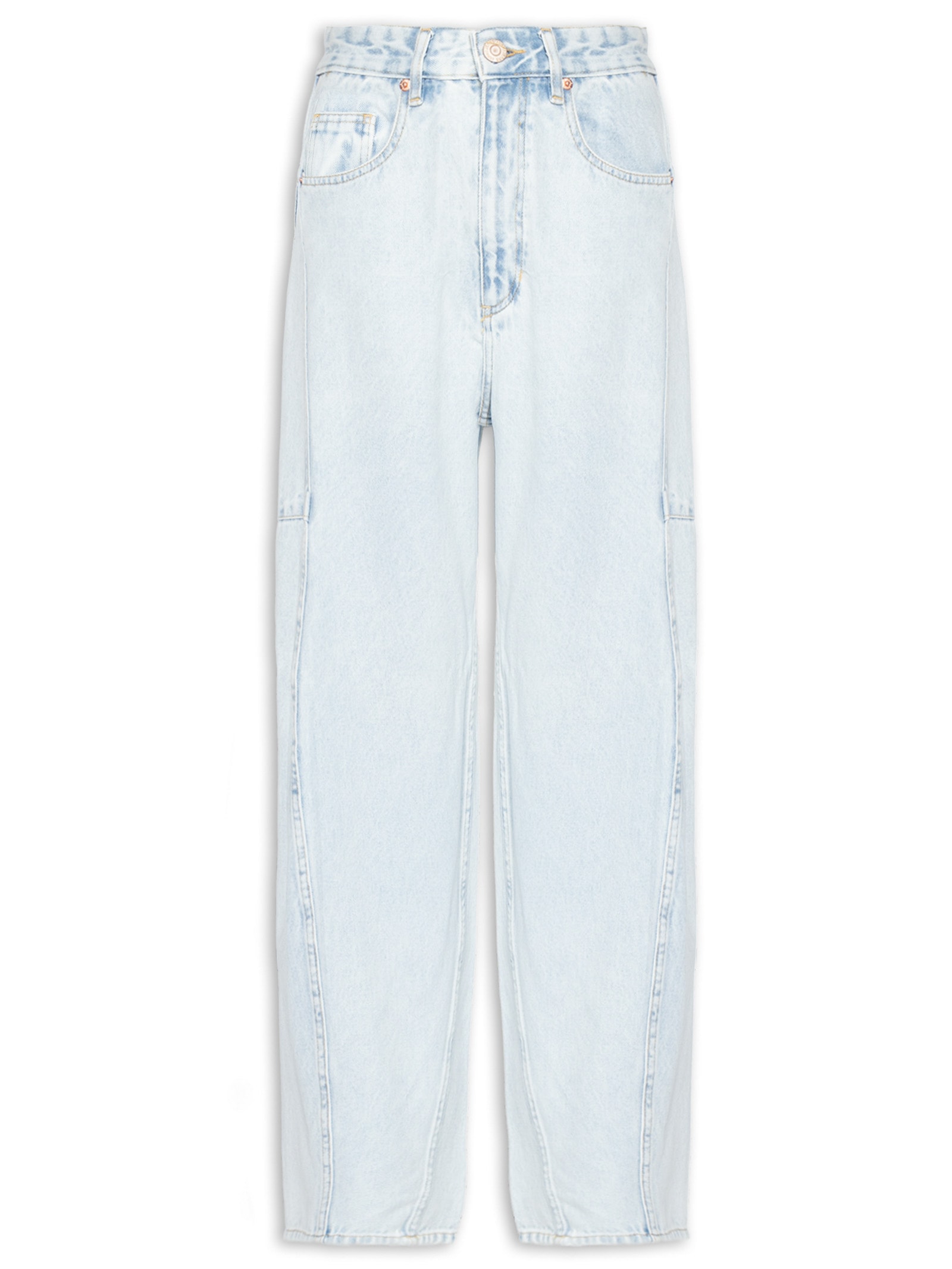 Calça Jeans Feminina Barrel Recorte Azul Animale Jeans