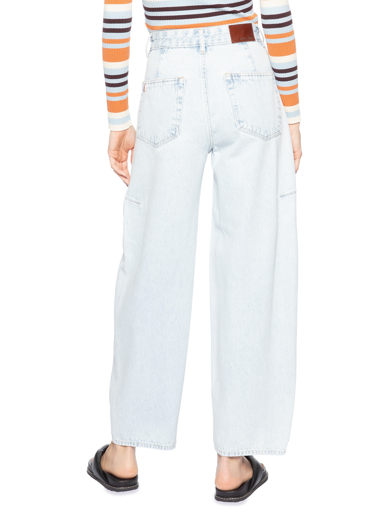 Calça Jeans Feminina Barrel Recorte Azul Animale Jeans