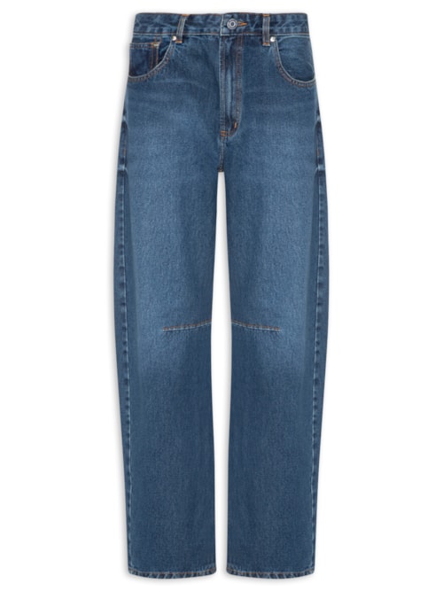 Calça Jeans Feminina Barrel Slim - Azul