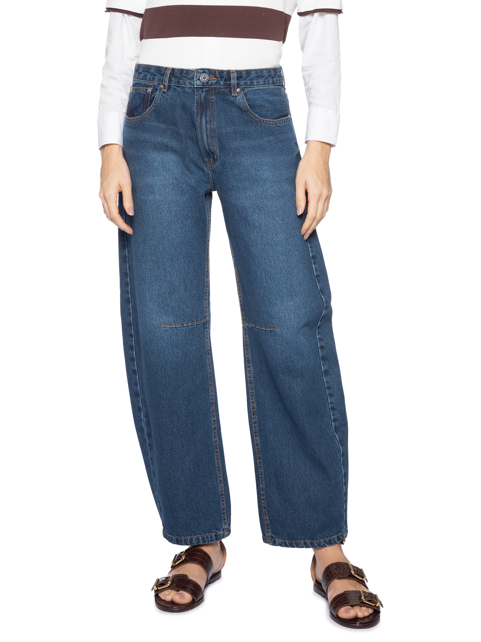 Calça Jeans Feminina Barrel Slim Azul Animale Jeans