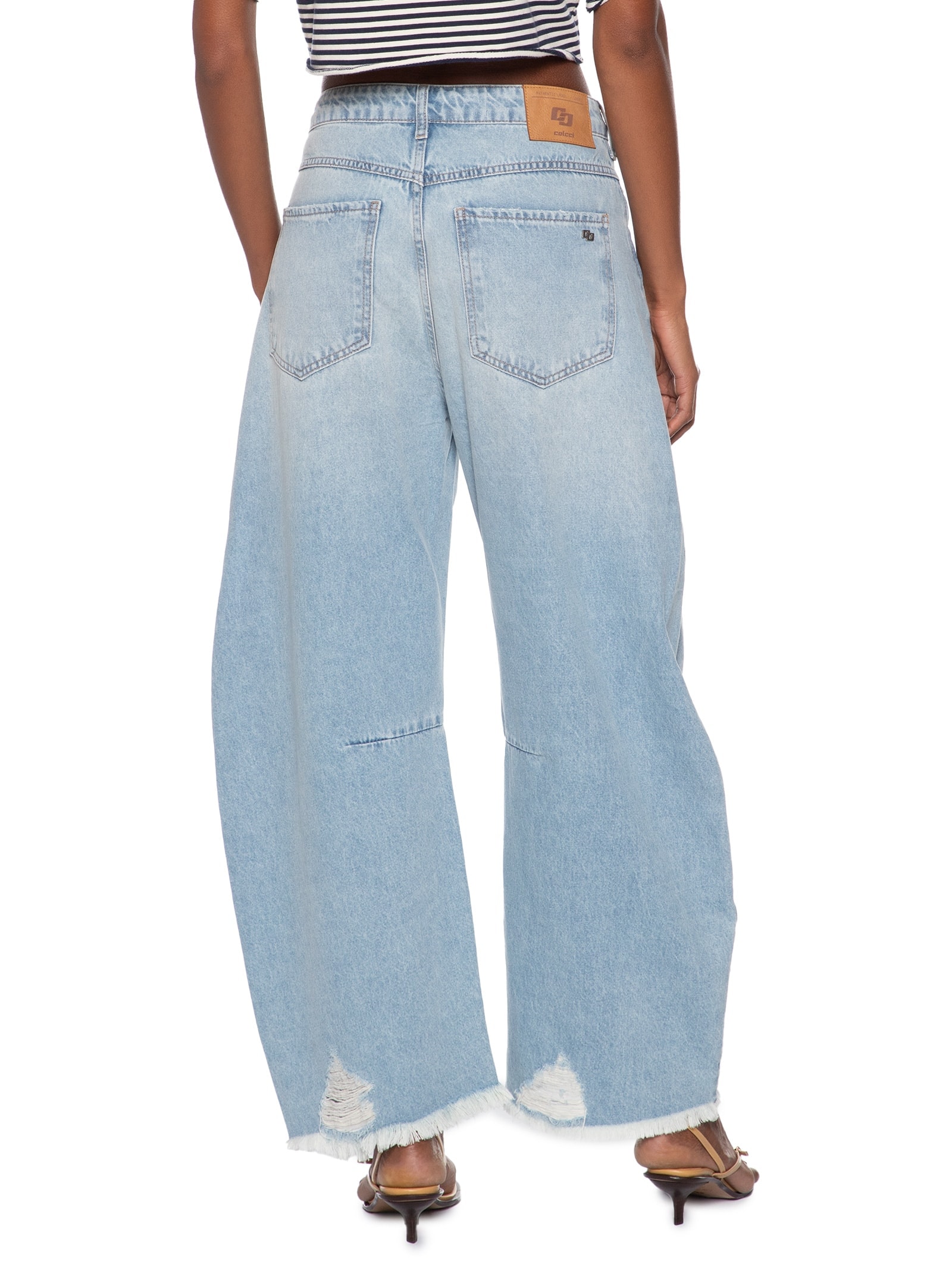 Calça Jeans Feminina Barril Azul Colcci