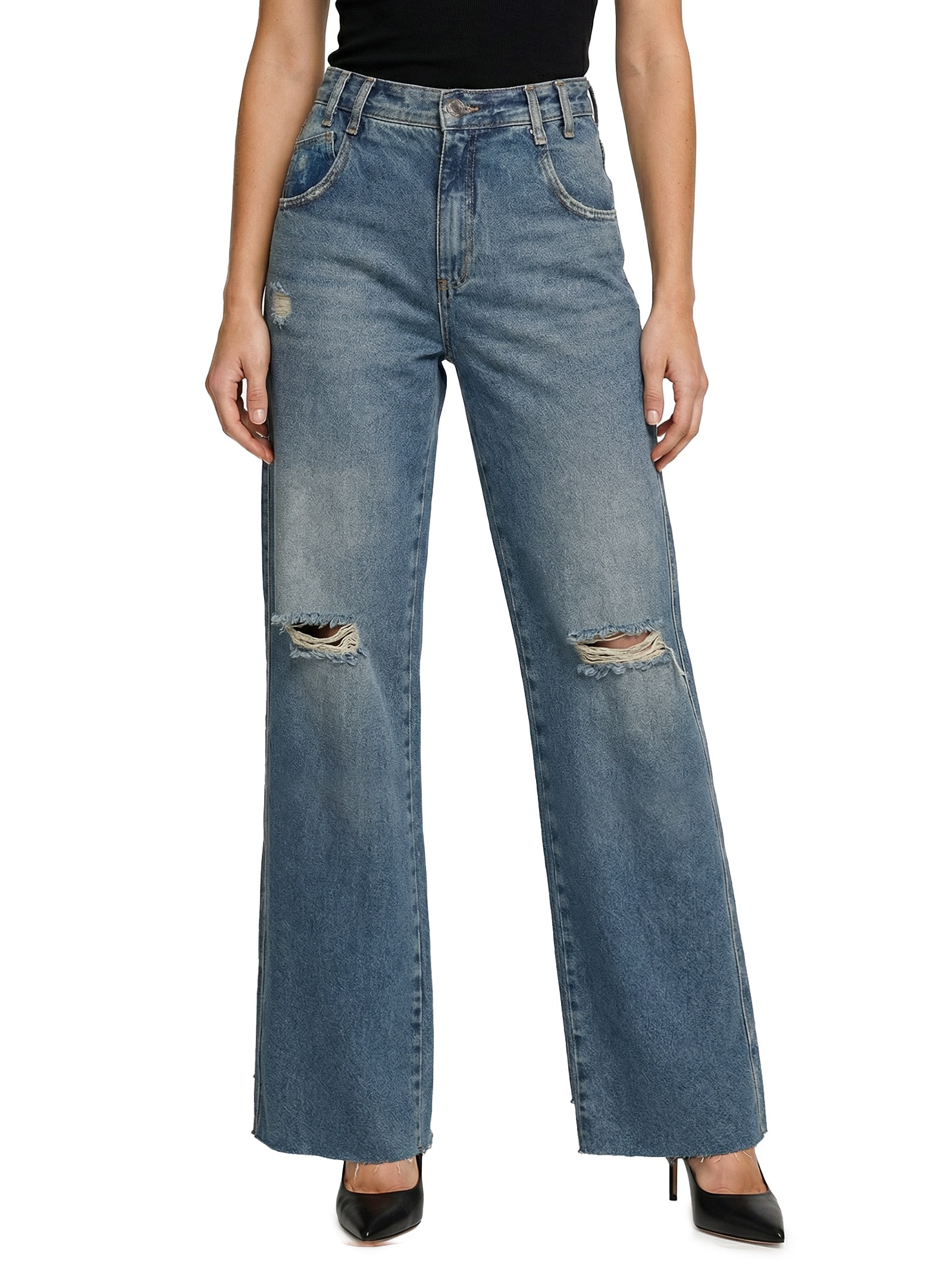 Calça Jeans Feminina Basic Comfort Azul Open