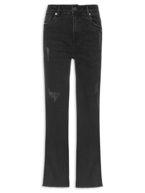 Calça Jeans Feminina Black Mini Flare – Preto