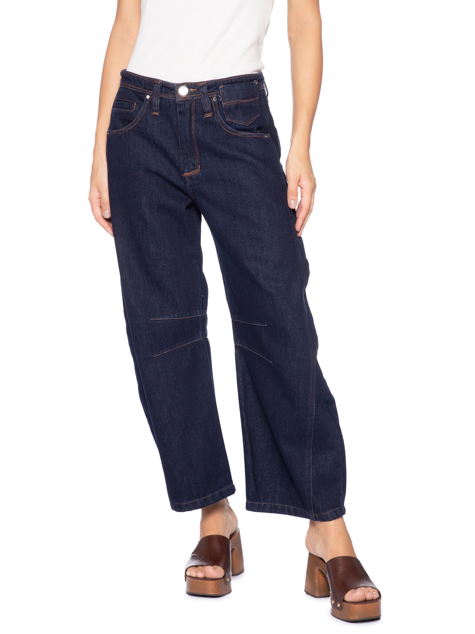 Calça Jeans Feminina Bolso Coração Azul Animale