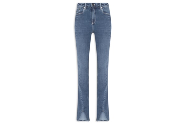 Calça Jeans Feminina Boot Basic Midi Fenda - Azul