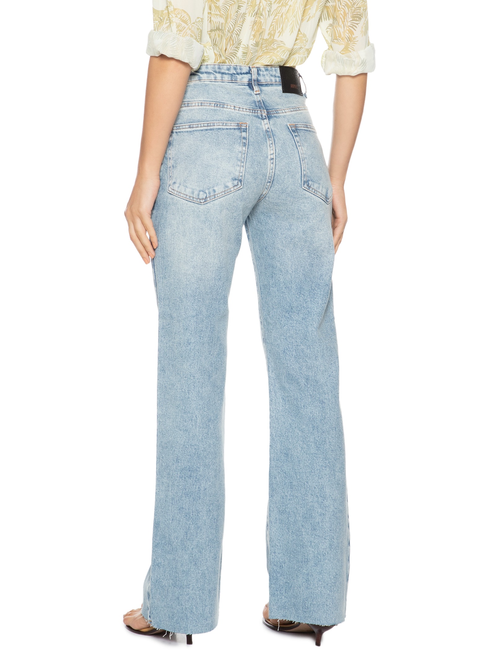 Calça Jeans Feminina Boot Vintage Barra A Fio Azul Animale