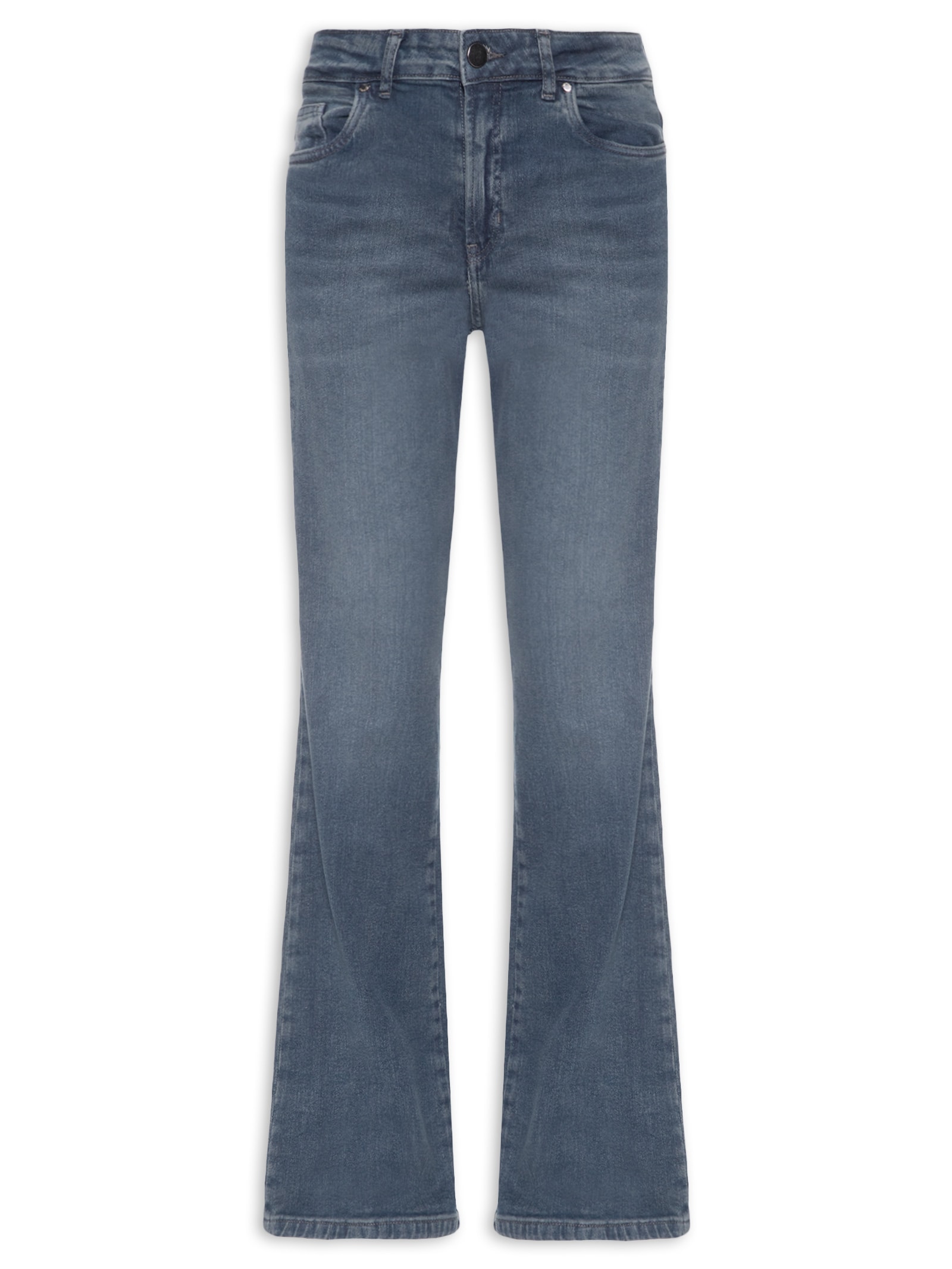 Calça Jeans Feminina Boot Vintage New Basic Cinza Animale