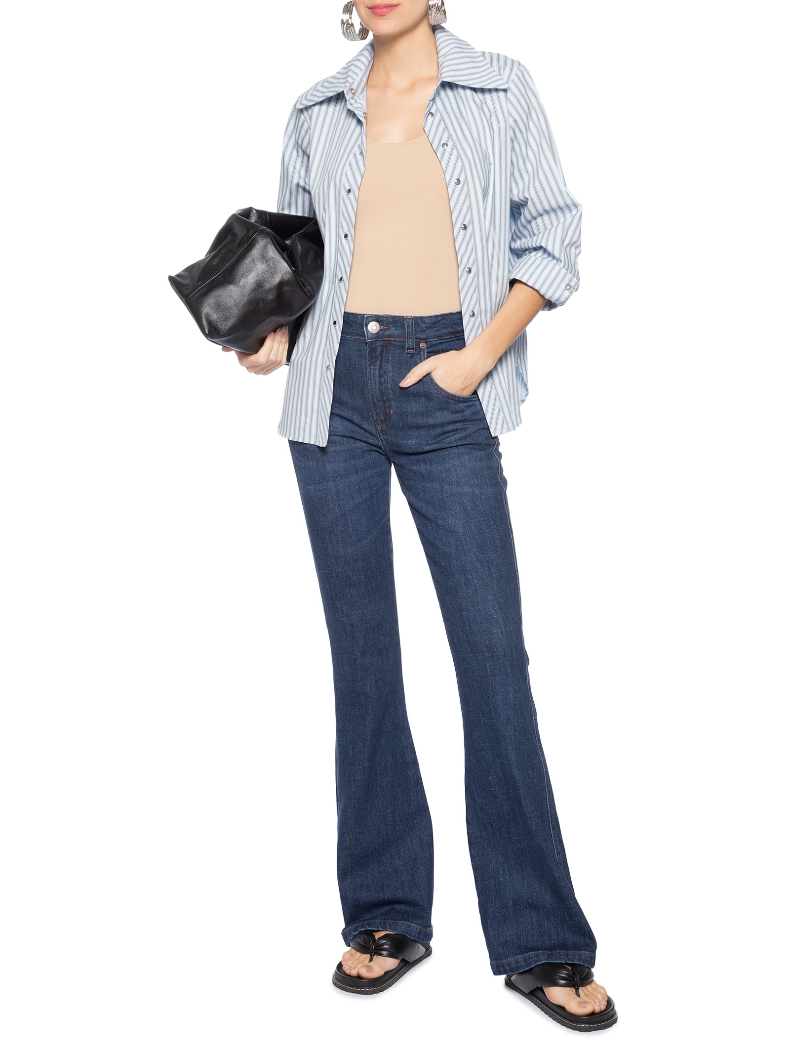 Calça Jeans Feminina Bootcut Nova York New Basic Azul Animale Jeans