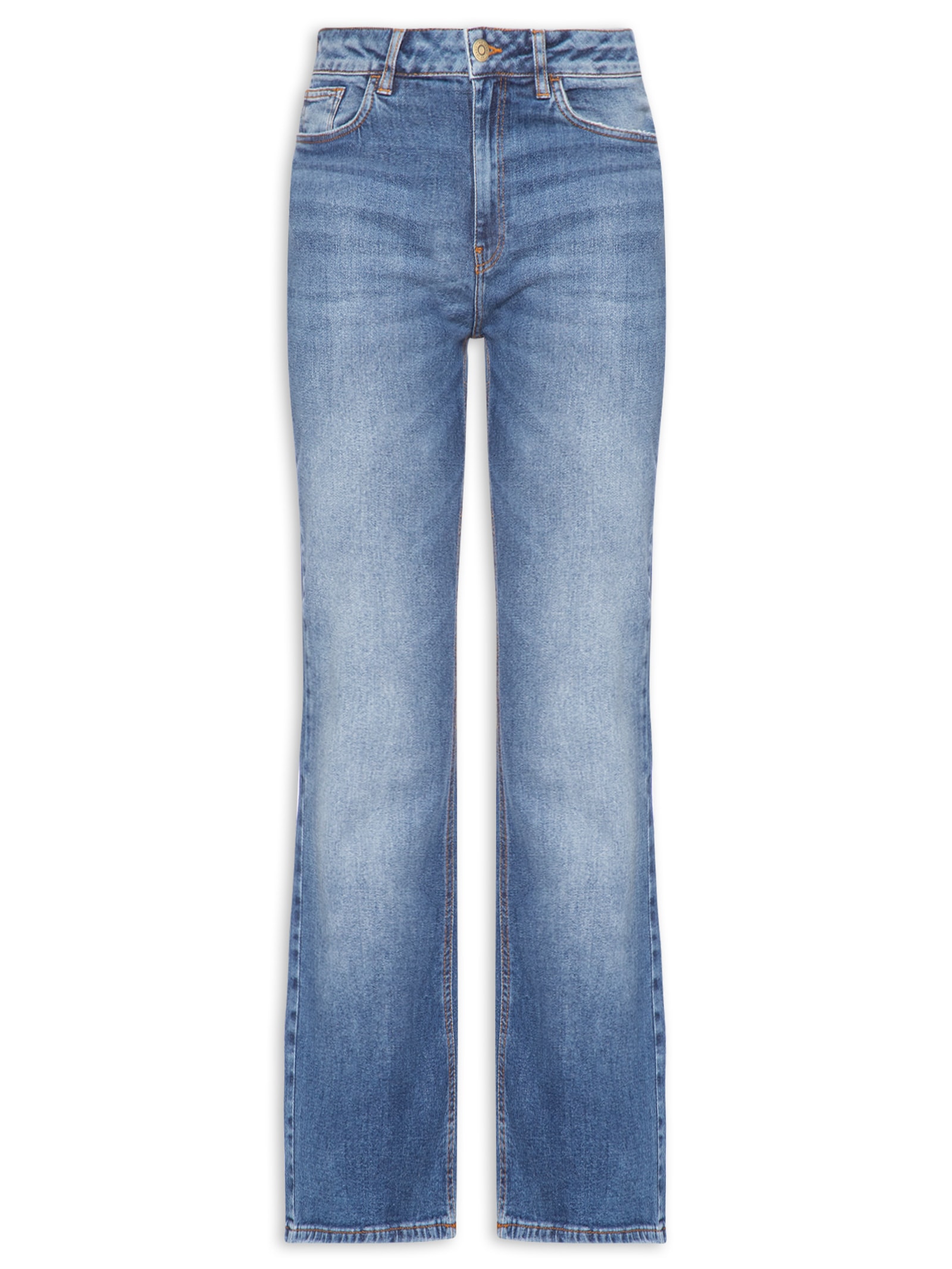 Calça Jeans Feminina Bootcut Used Azul Maria Filó