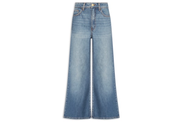 Calça Jeans Feminina Boyfriend Com Used - Azul