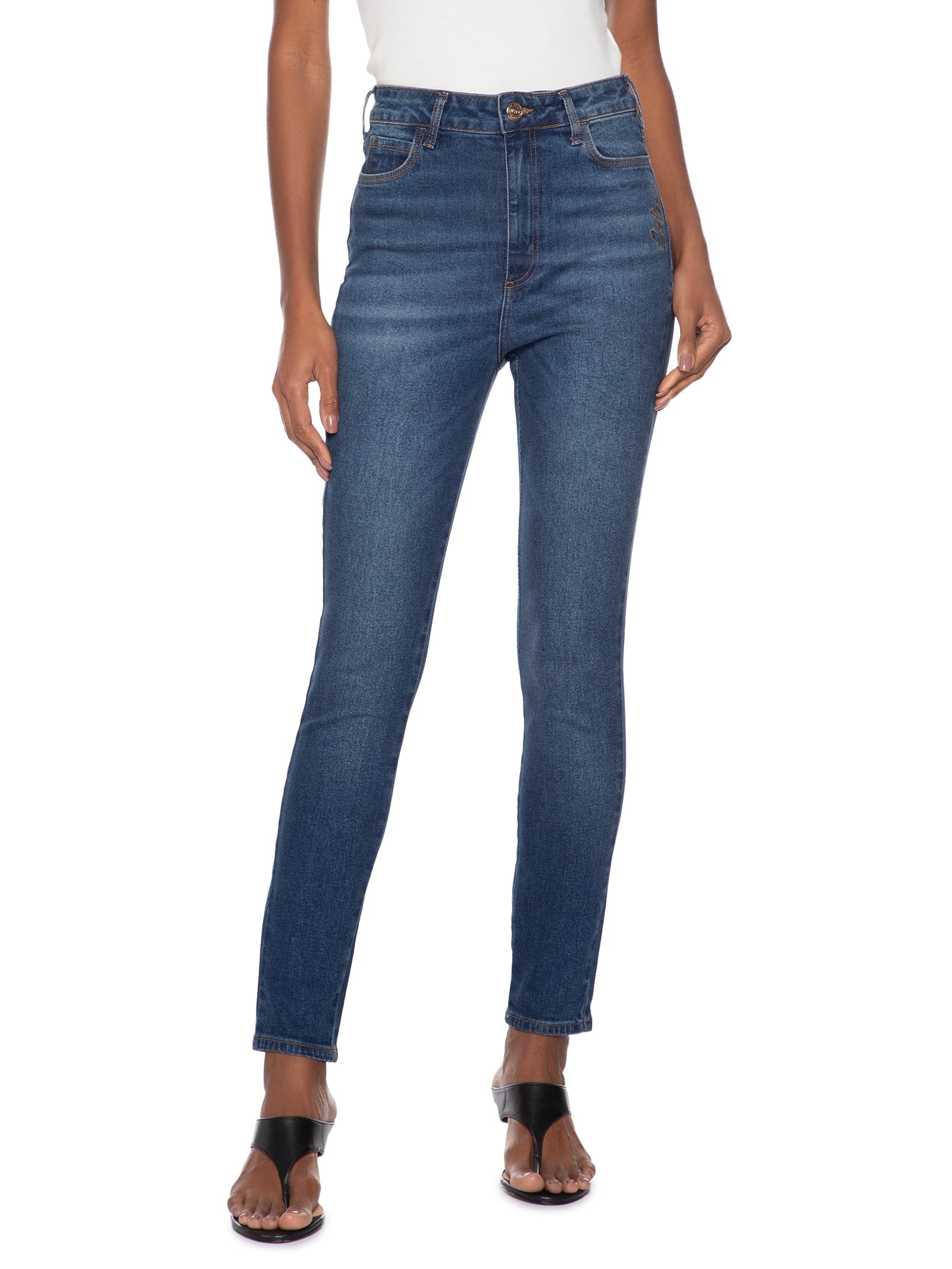 Calça Jeans Feminina Bruna Stretch azul Colcci
