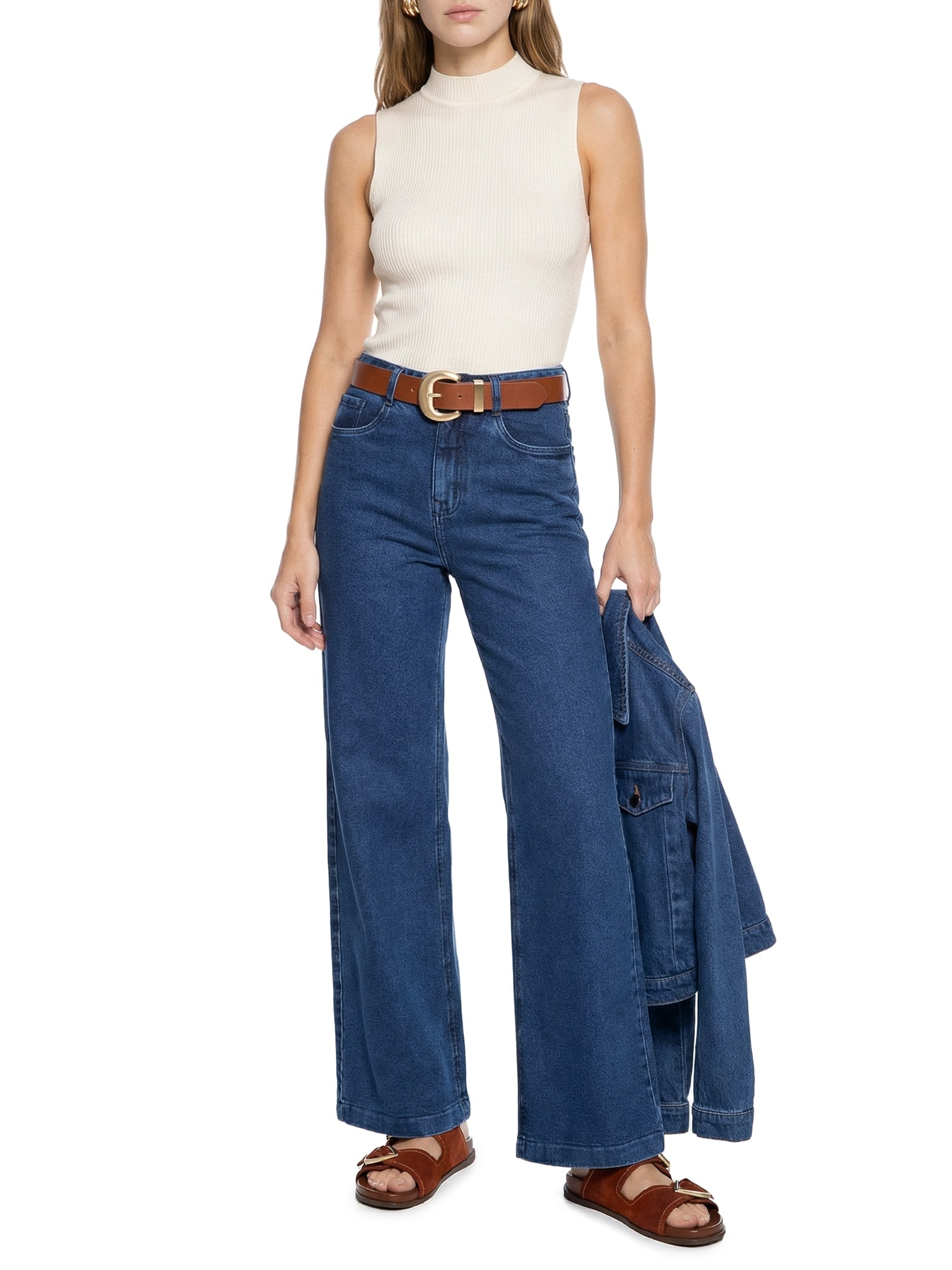 Calça Jeans Feminina Com Elastano Azul Lez A Lez