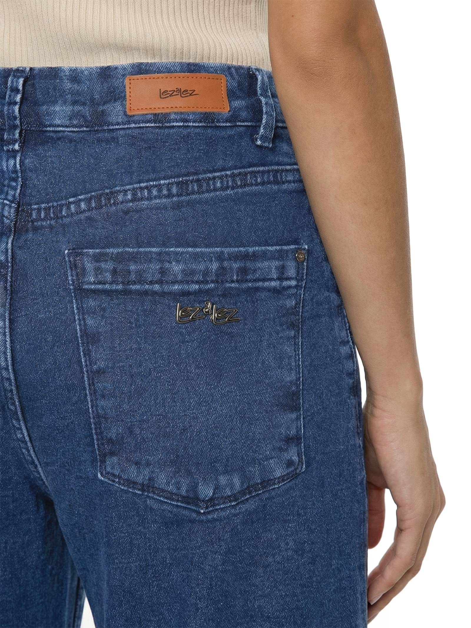Calça Jeans Feminina Com Elastano Azul Lez A Lez