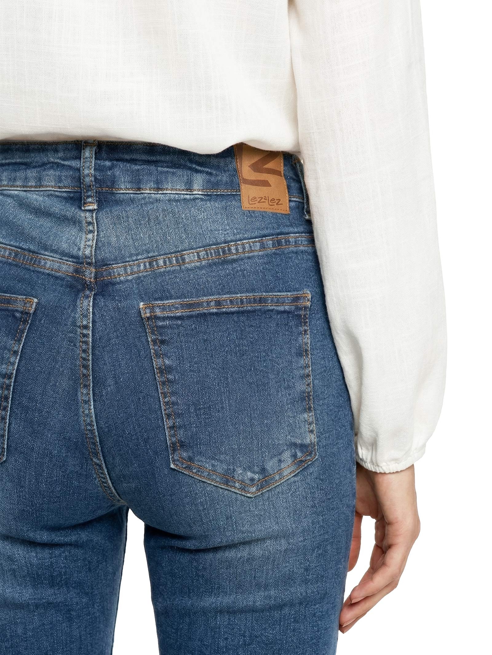 Calça Jeans Feminina Com Elastano Azul Lez A Lez