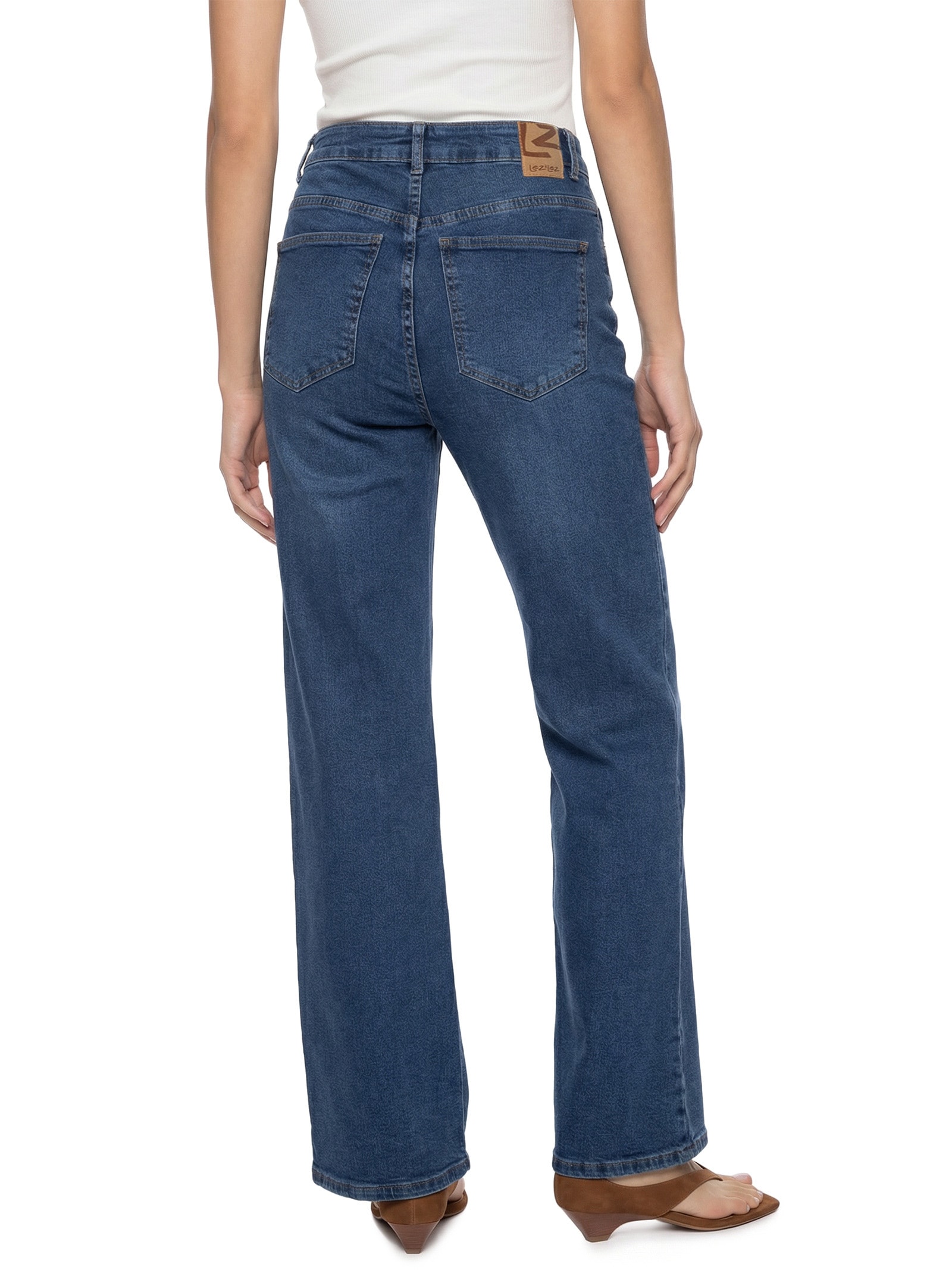 Calça Jeans Feminina Com Elastano Azul Lez A Lez