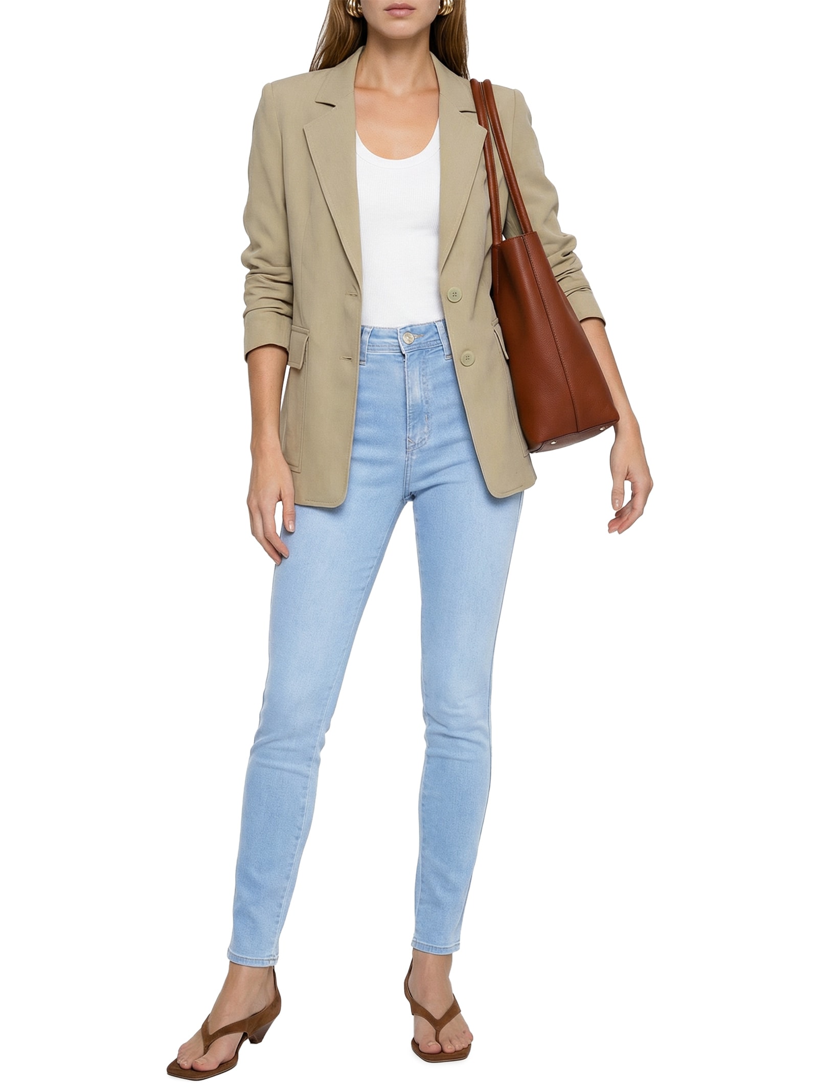 Calça Jeans Feminina Com Elastano Azul Lez A Lez