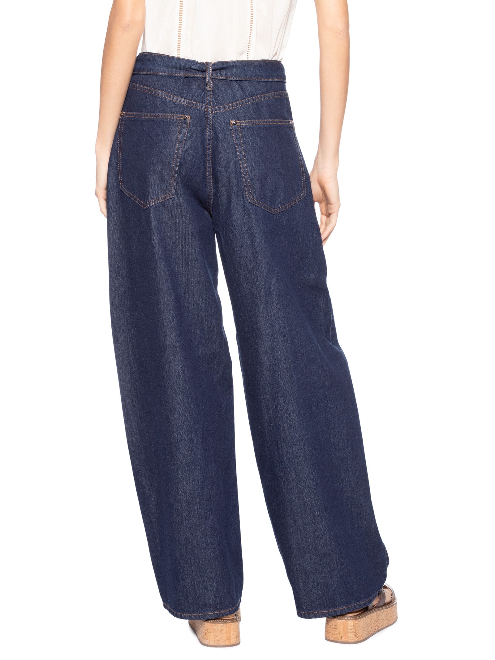 Calça Jeans Feminina Cós Duplo Raw Azul Animale