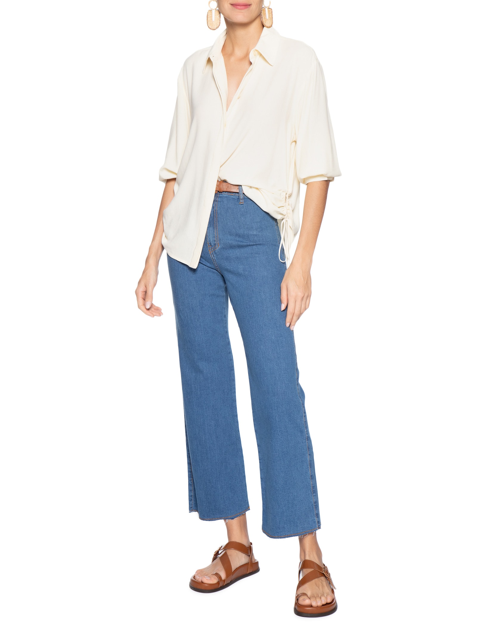 Calça Jeans Feminina Cropped Azul Dress To