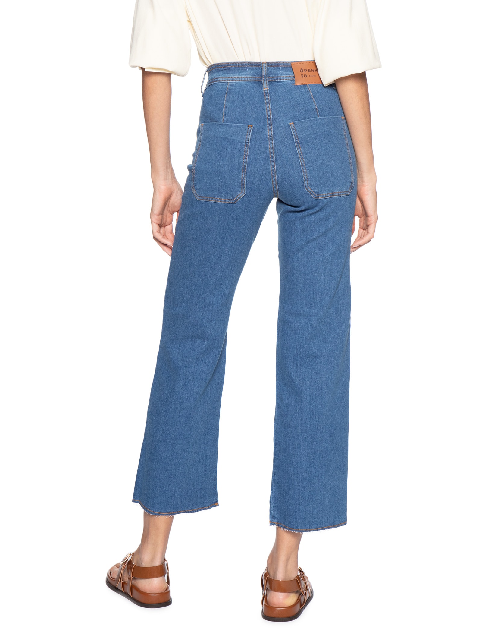 Calça Jeans Feminina Cropped Azul Dress To