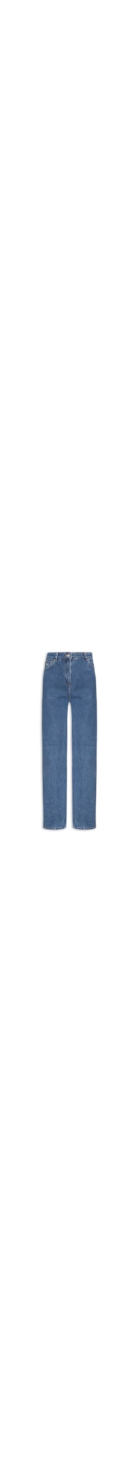 Calça Jeans Feminina De Cintura Alta Com Caimento Reto - Azul
