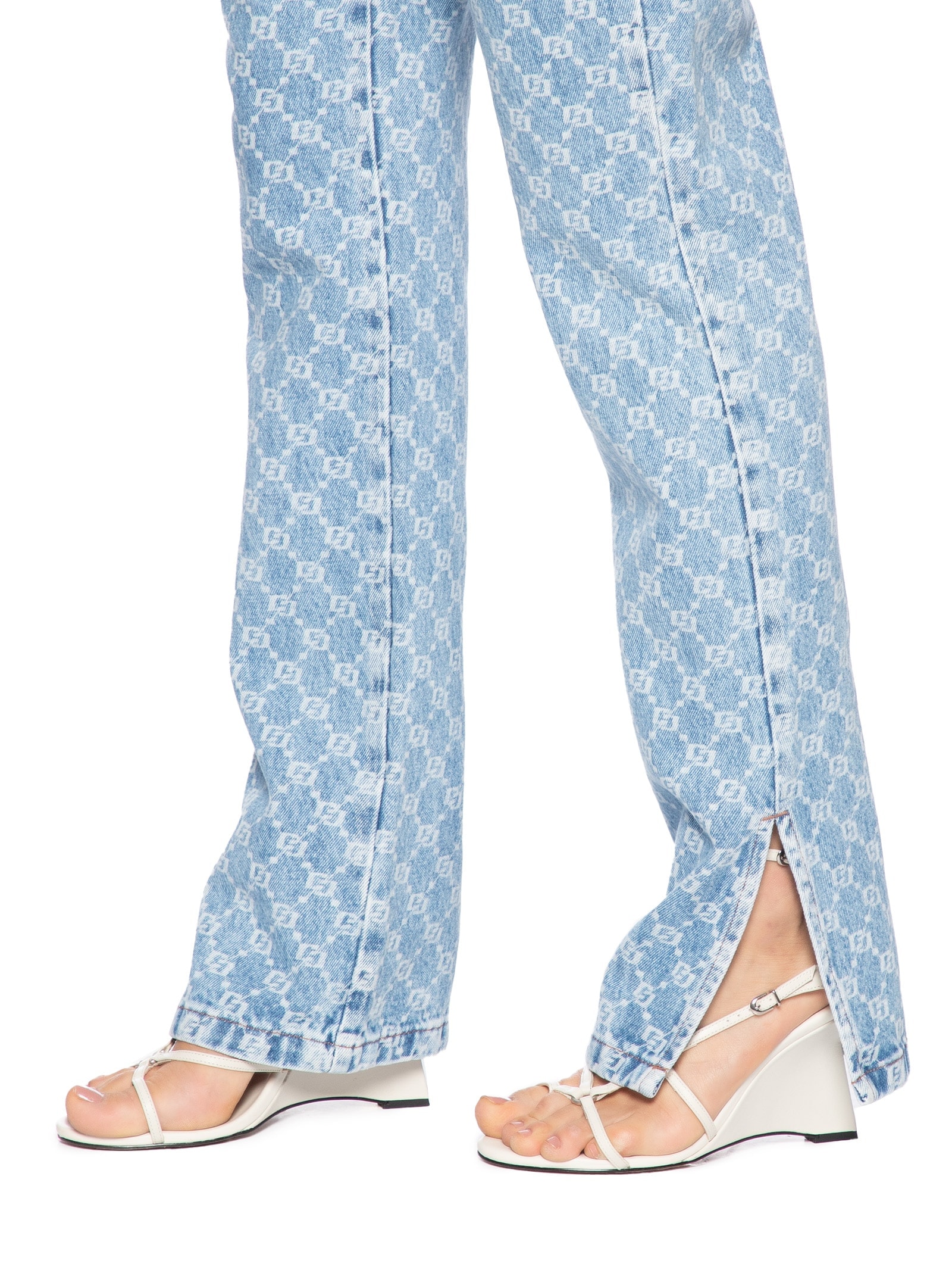 Calça Jeans Feminina Estampada Kendall Azul Colcci