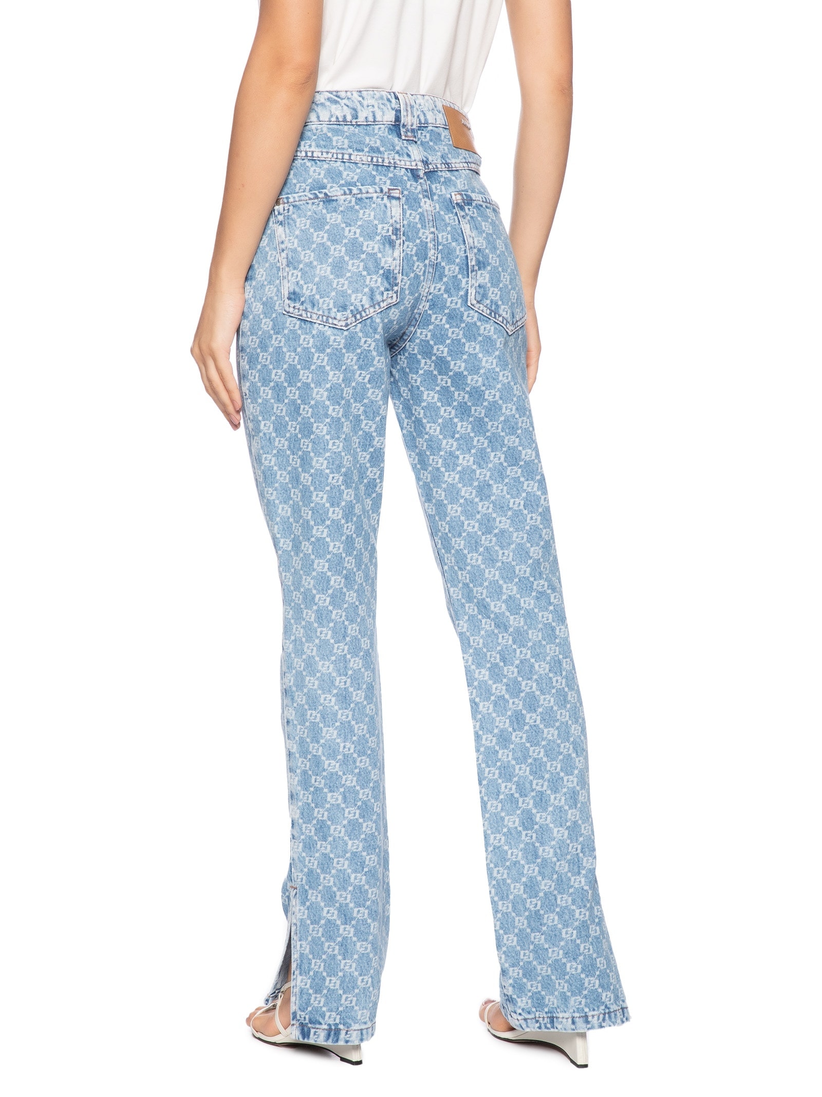 Calça Jeans Feminina Estampada Kendall Azul Colcci