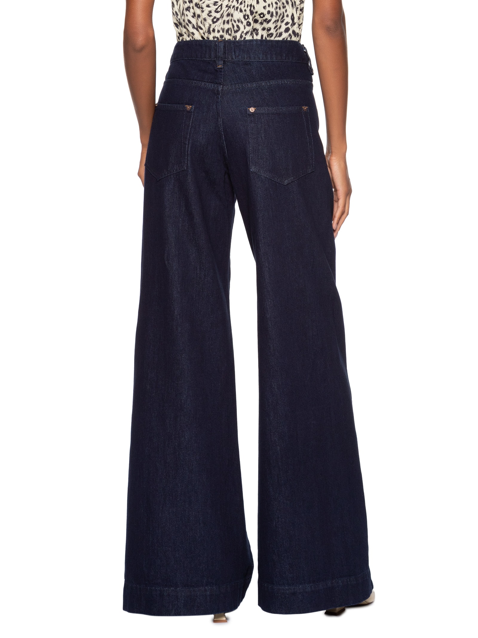 Calça Jeans Feminina Fendas Azul Animale