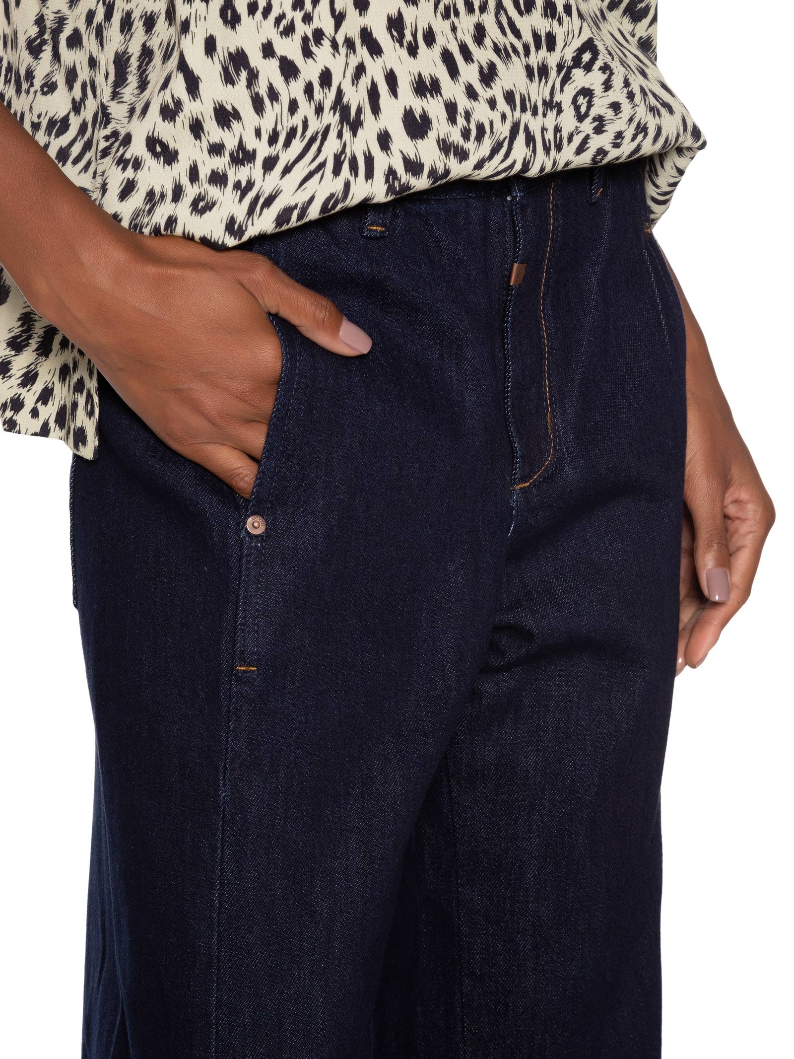 Calça Jeans Feminina Fendas Azul Animale