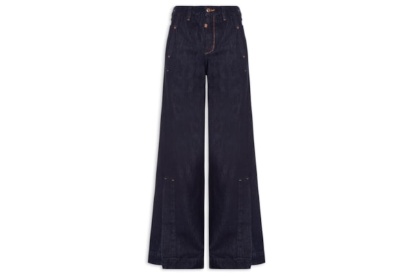 Calça Jeans Feminina Fendas - Azul