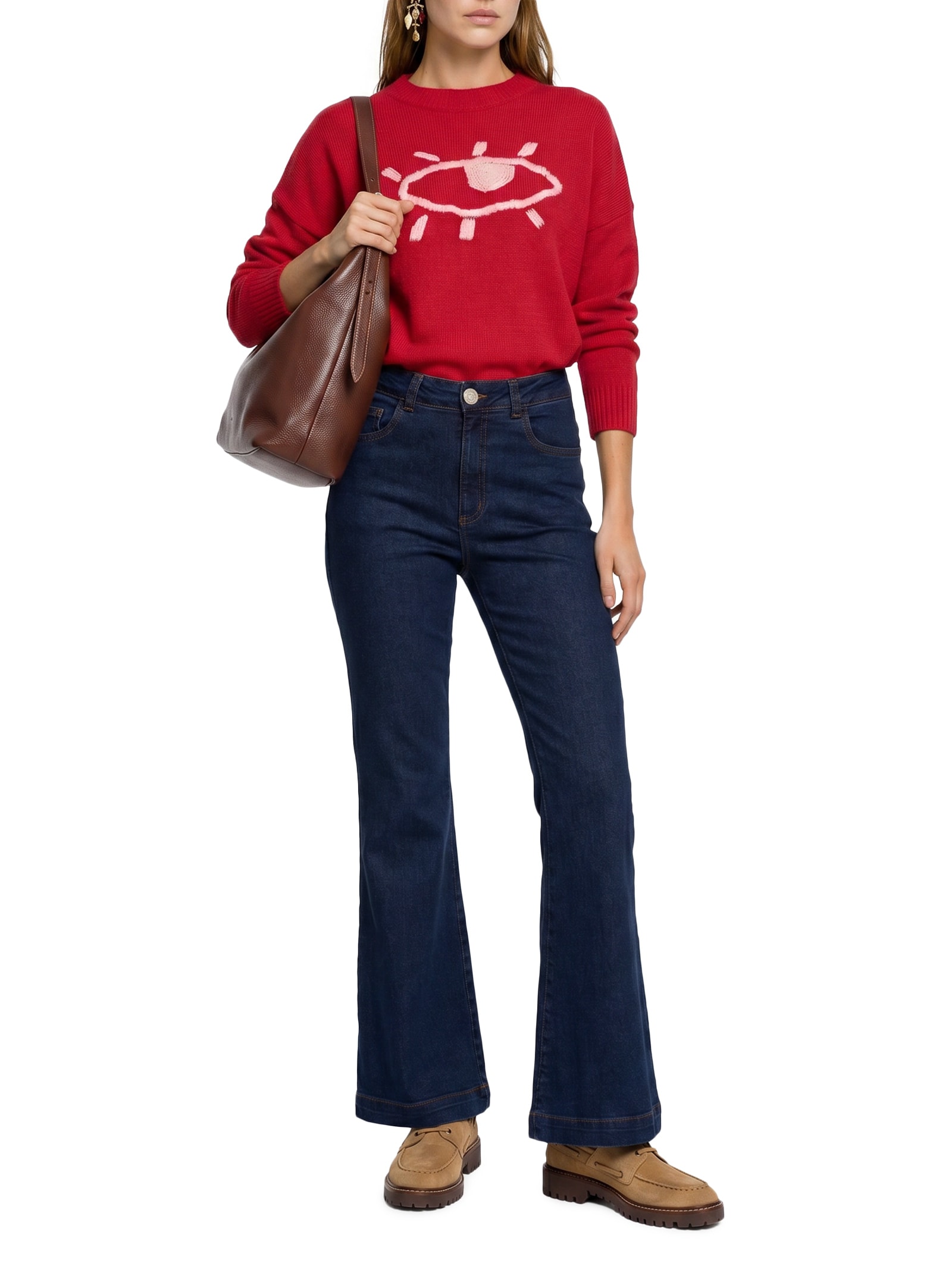 Calça Jeans Feminina Flare Amaciada Azul Cantão