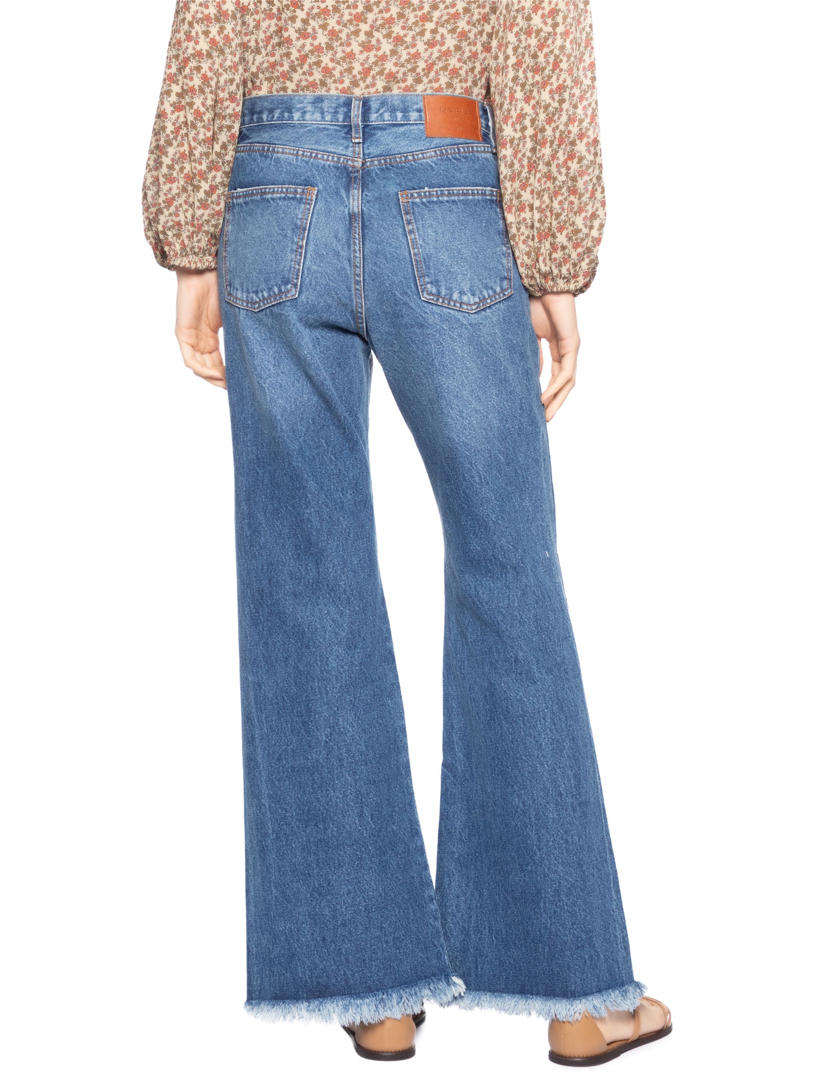 Calça Jeans Feminina Flare Botões Bragulha Azul Maria Filó