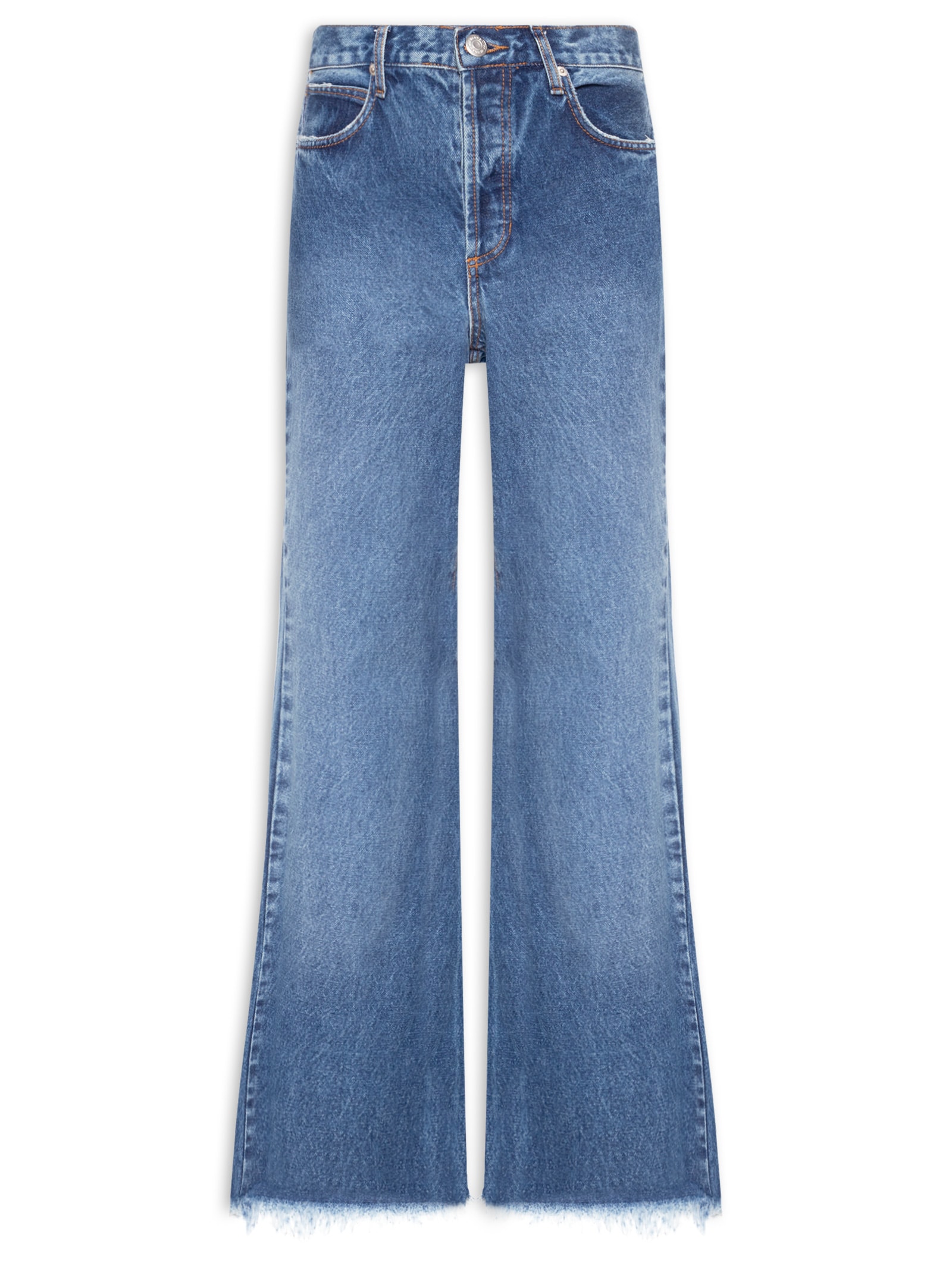 Calça Jeans Feminina Flare Botões Bragulha – Azul Maria Filó