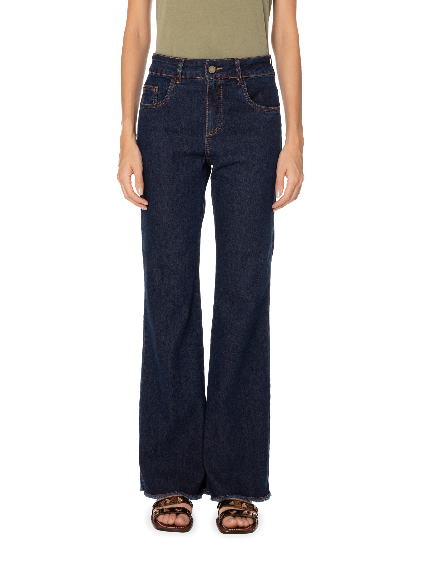 Calça Jeans Feminina Flare Five Pockets - Maria Filó - Azul Calça Jeans Feminina Flare Five Pockets - Maria Filó - Azul