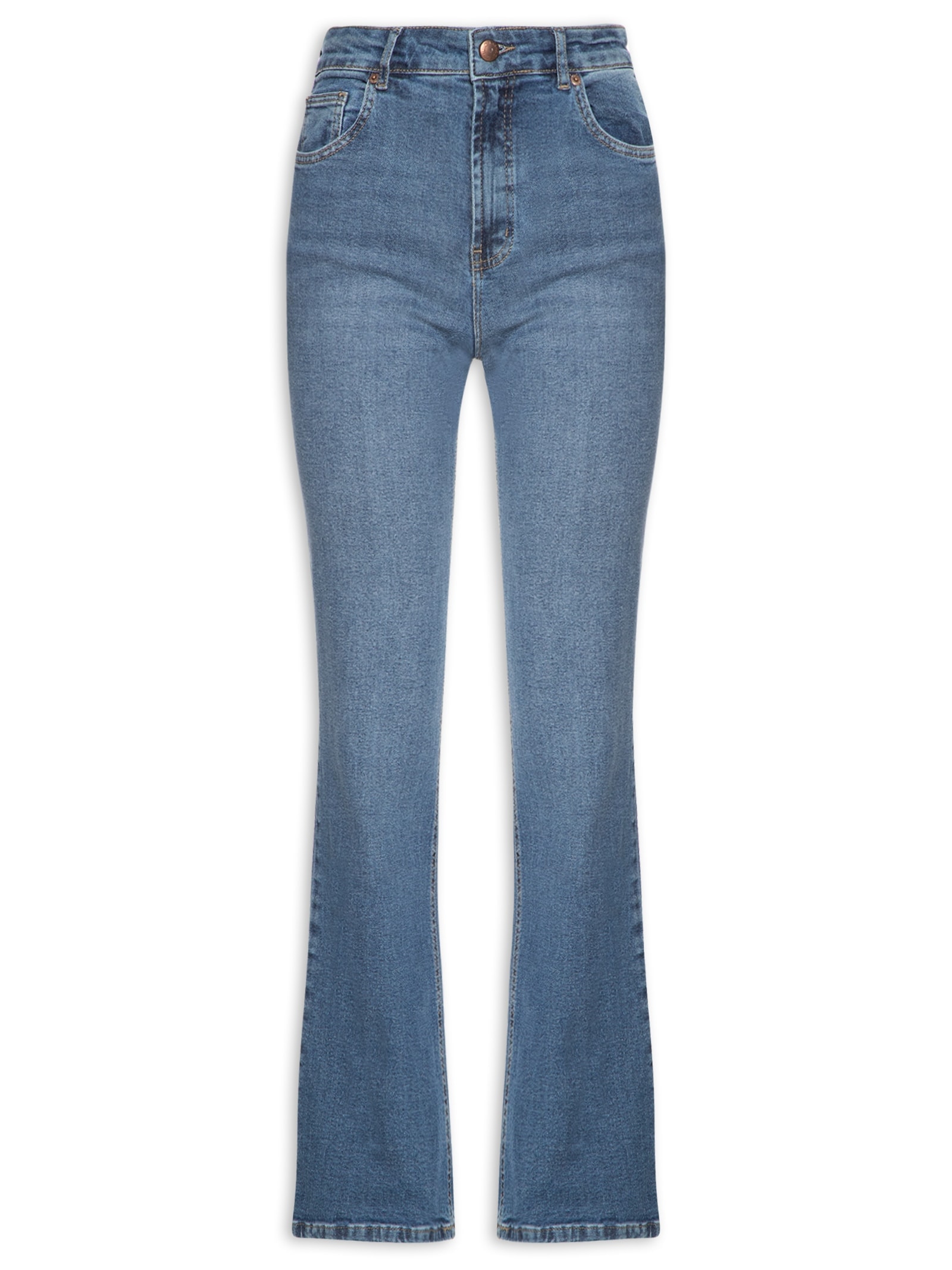Calça Jeans Feminina Flare Média Azul Farm