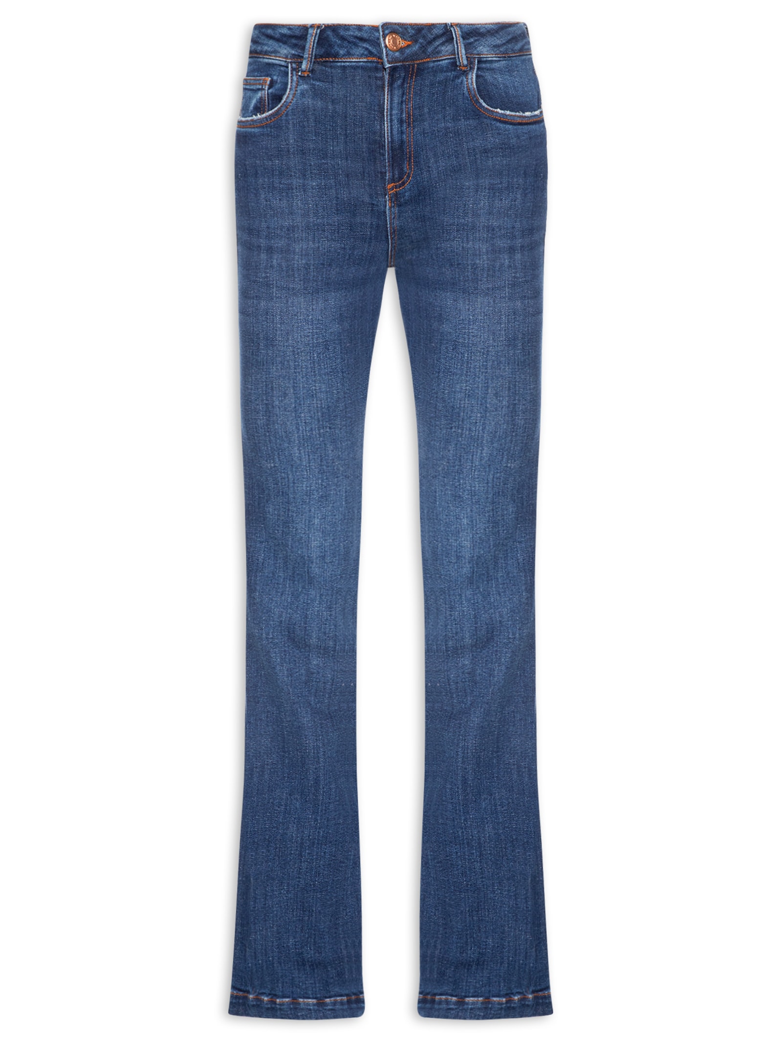 Calça Jeans Feminina Flare Nesgas Stone Azul Maria Filó