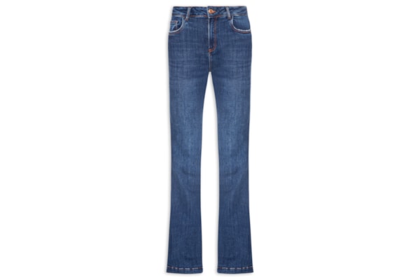 Calça Jeans Feminina Flare Nesgas Stone - Azul